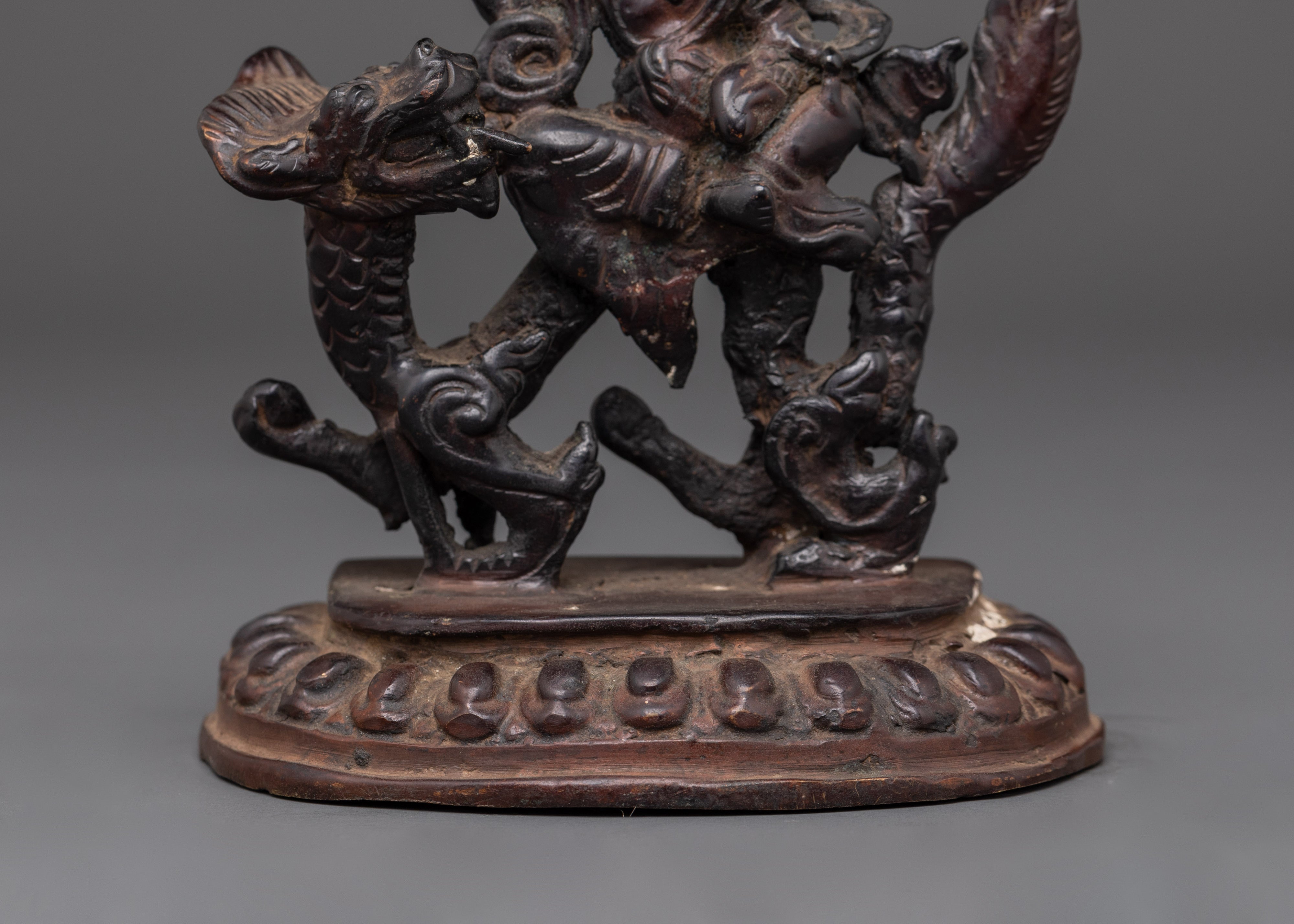 Oxidized Copper White Dzambhala Statue | Wealth and Abundance