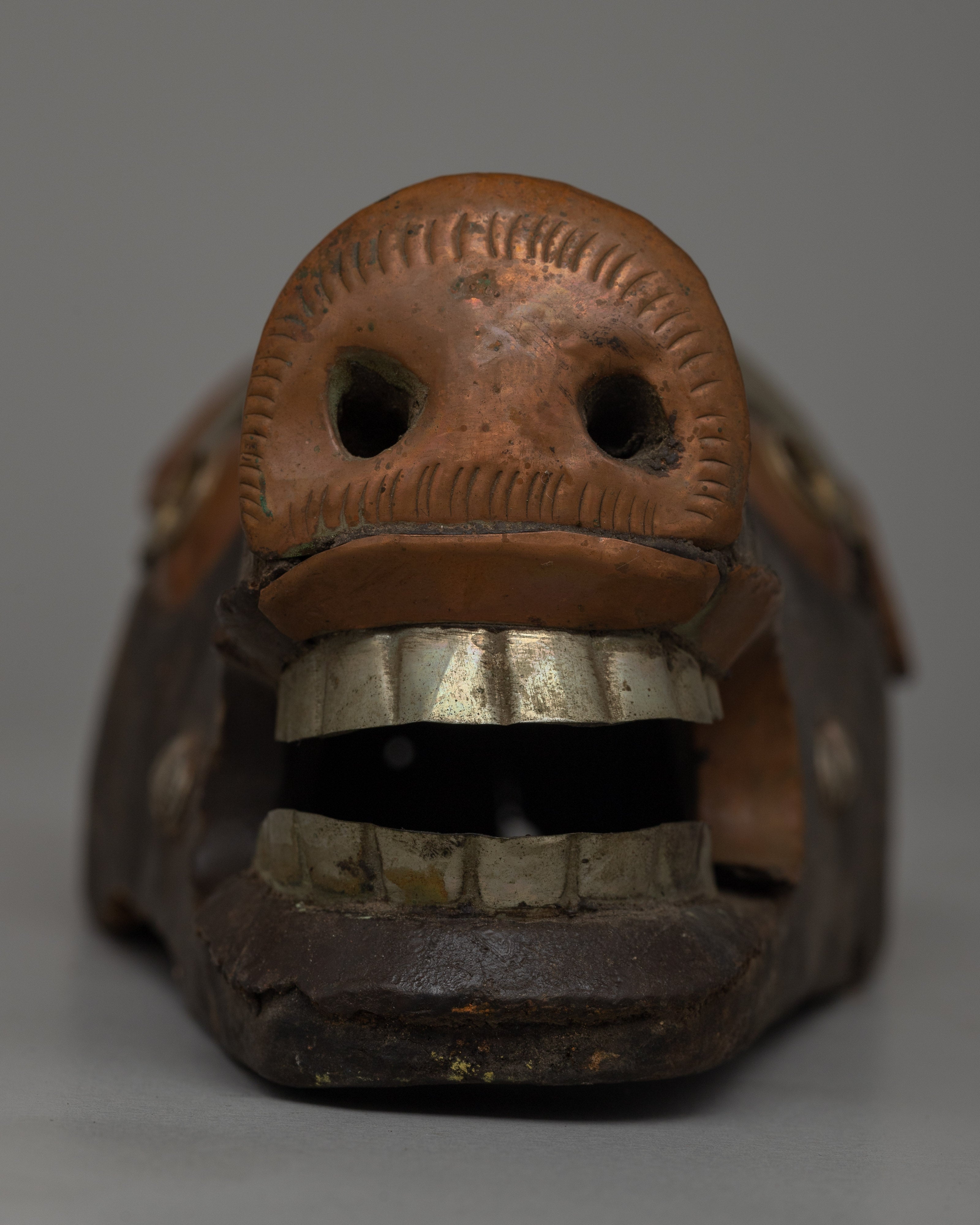 Vintage Wooden Pig Mask | Charm for Cultural Displays and Wall Decor