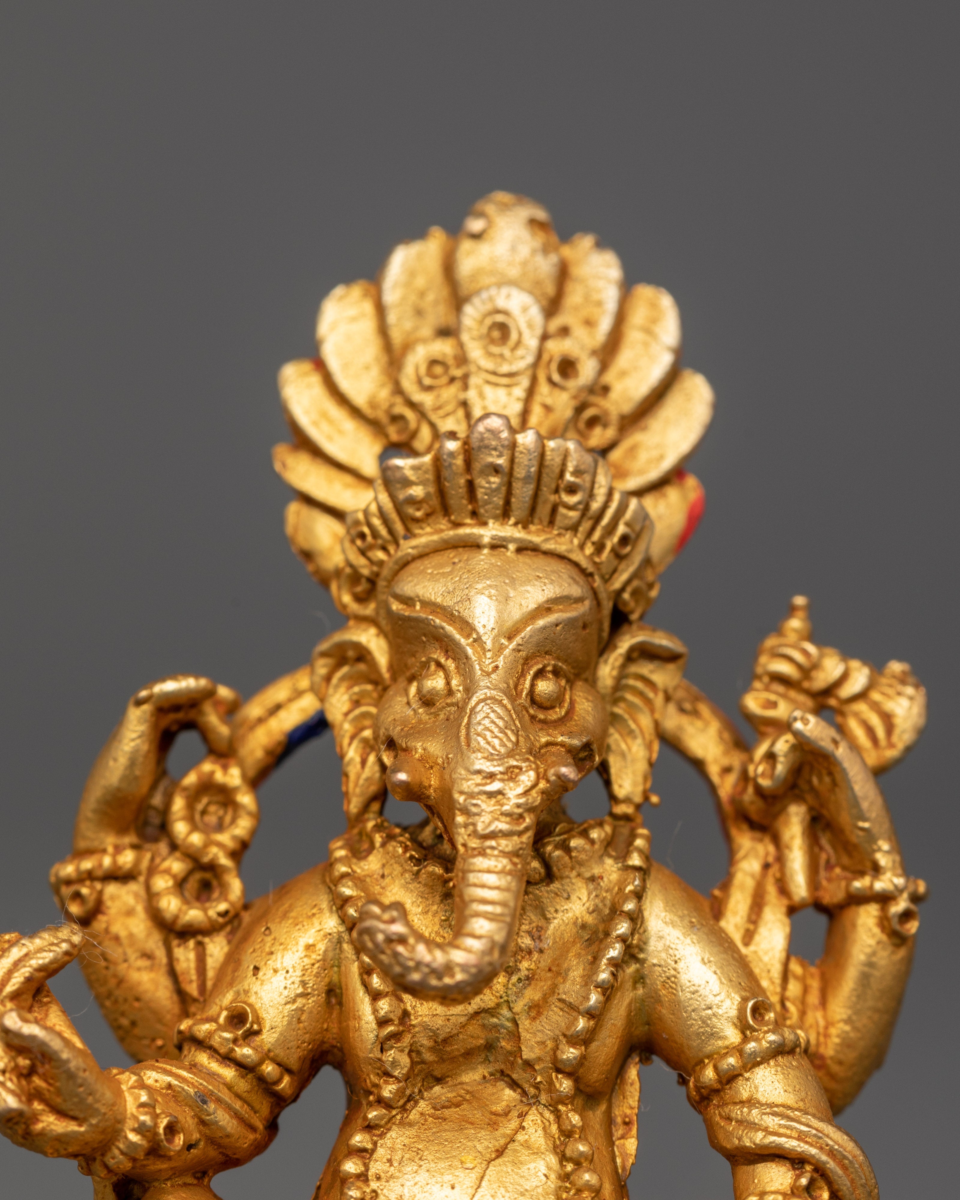 Gold-Plated Ganesh Statue | Hindu Elephant God of Wisdom & Prosperity