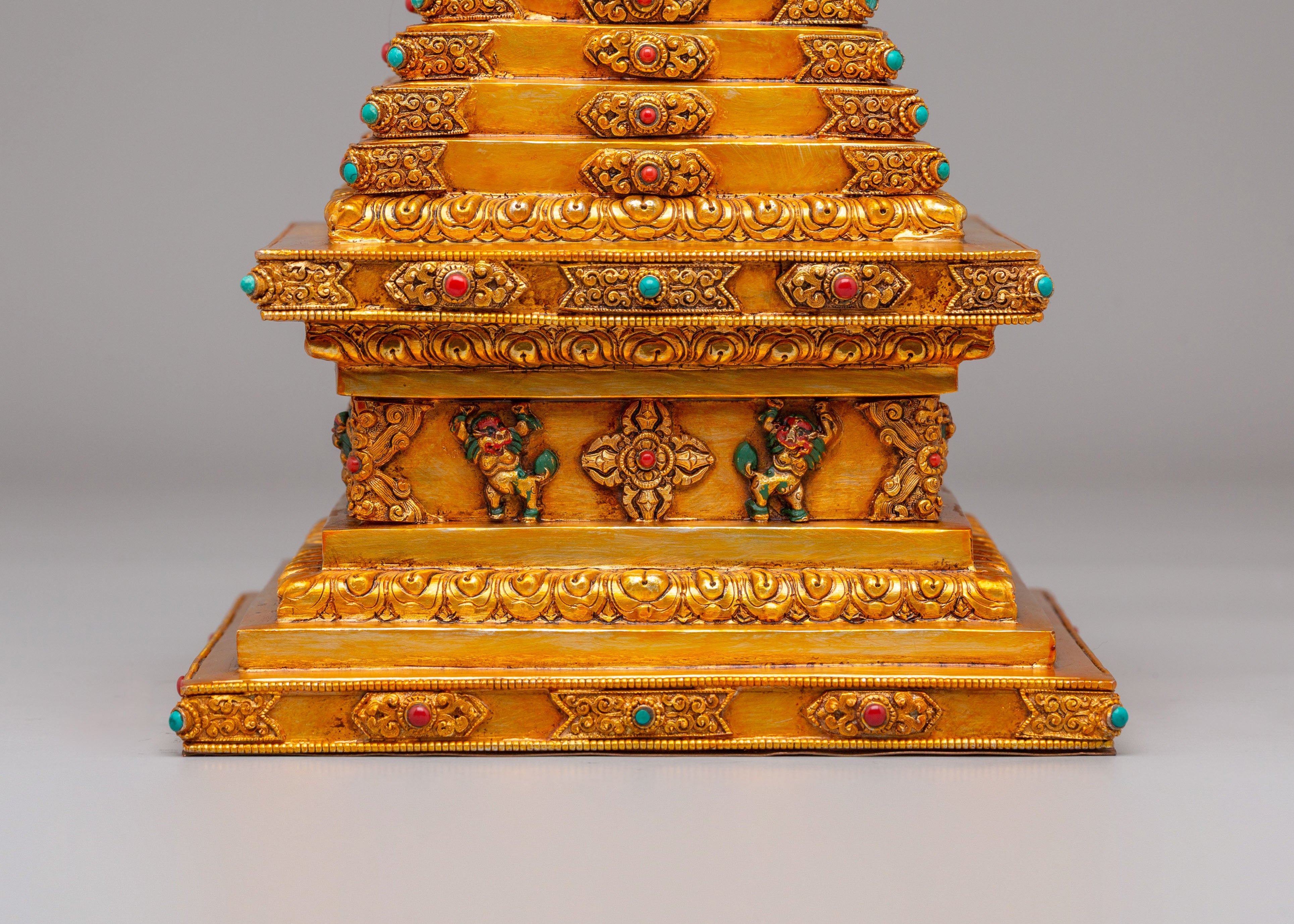 Tibetan Altar Enlightenment Chorten | Handcrafted Buddhist Decor