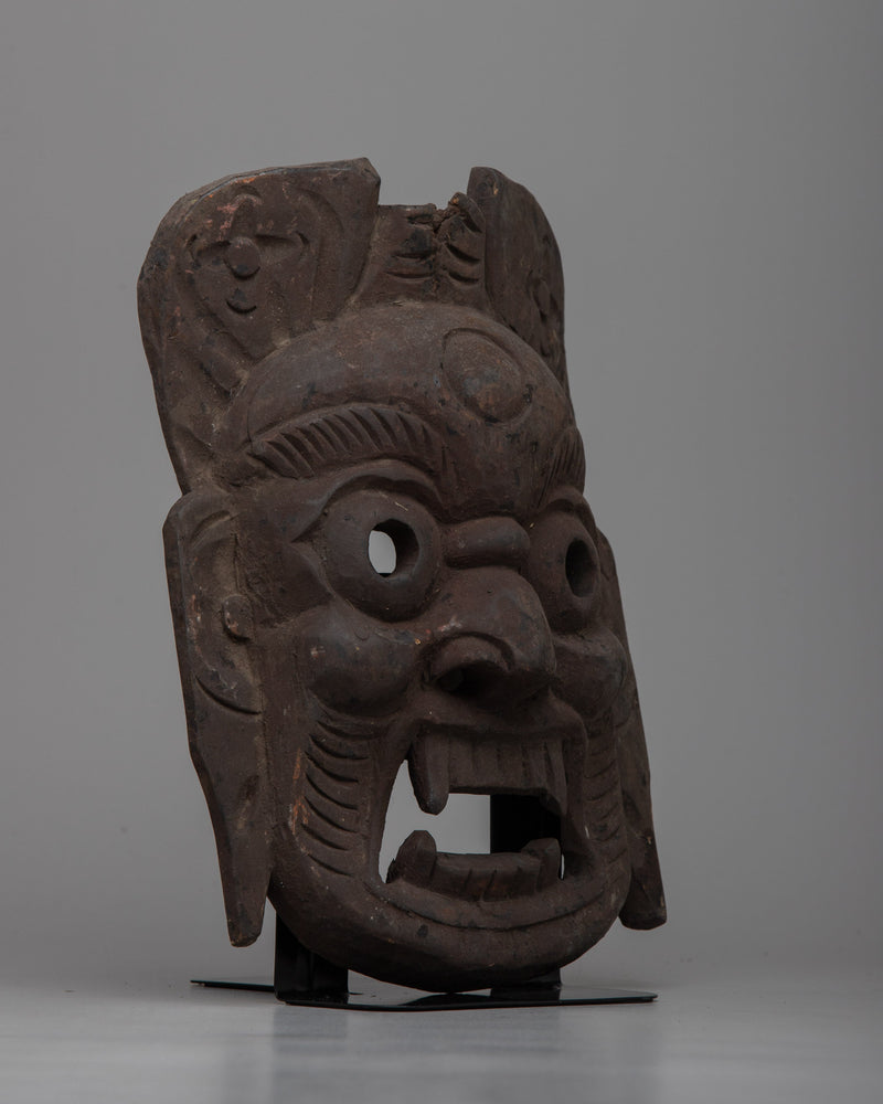 Wooden Mask of Mahakala |  Symbol of Spiritual Power and Protection