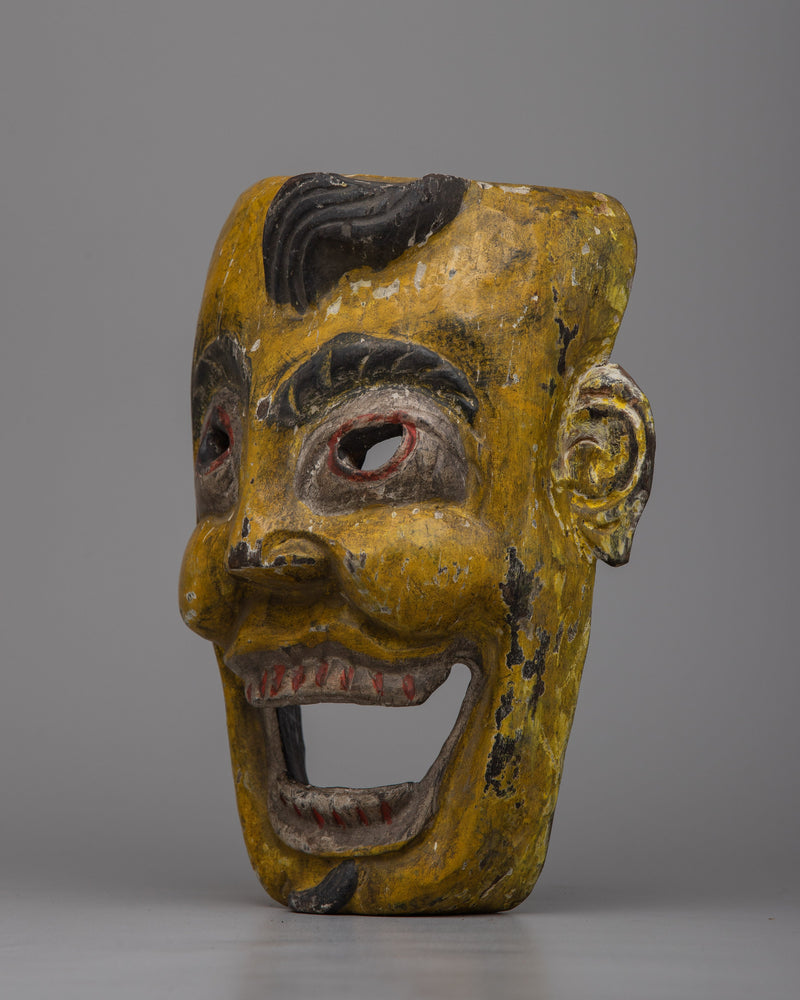 Laughing Wooden Mask | Vintage Art to Bring Joy to Your Home