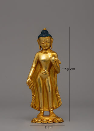 Gold Plated Dipankar Buddha statue | Ancient Buddha Figure