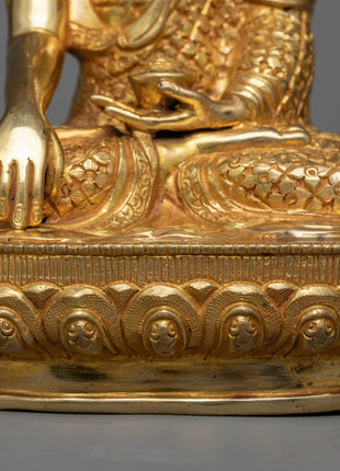 Crown Shakyamuni Buddha Copper Statue | Regal Symbol of Enlightenment and Serenity