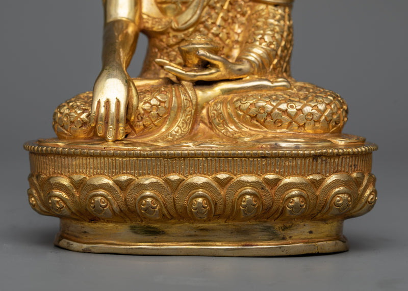 Crown Shakyamuni Buddha Copper Statue | Regal Symbol of Enlightenment and Serenity