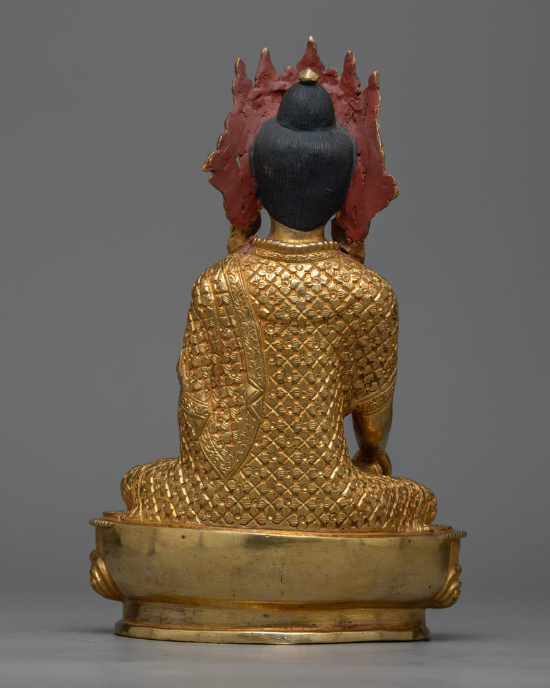 Crown Shakyamuni Buddha Copper Statue | Regal Symbol of Enlightenment and Serenity