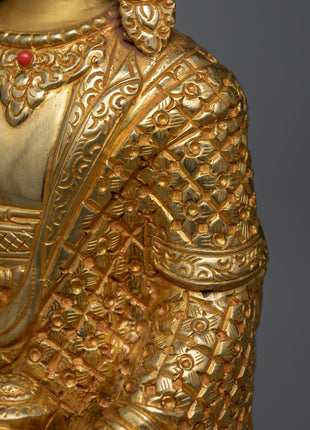 Crown Shakyamuni Buddha Copper Statue | Regal Symbol of Enlightenment and Serenity