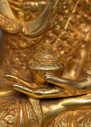 Crown Shakyamuni Buddha Copper Statue | Regal Symbol of Enlightenment and Serenity
