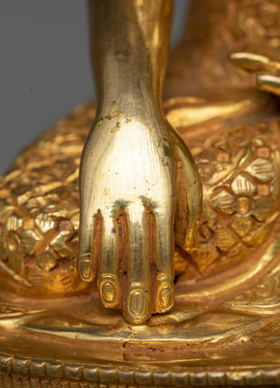 Crown Shakyamuni Buddha Copper Statue | Regal Symbol of Enlightenment and Serenity
