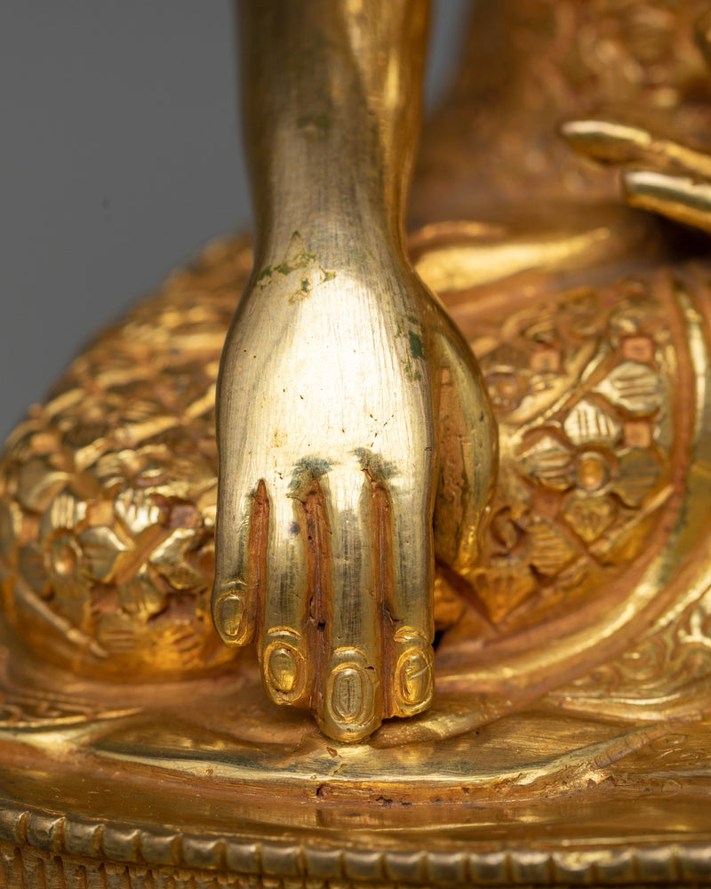 Crown Shakyamuni Buddha Copper Statue | Regal Symbol of Enlightenment and Serenity