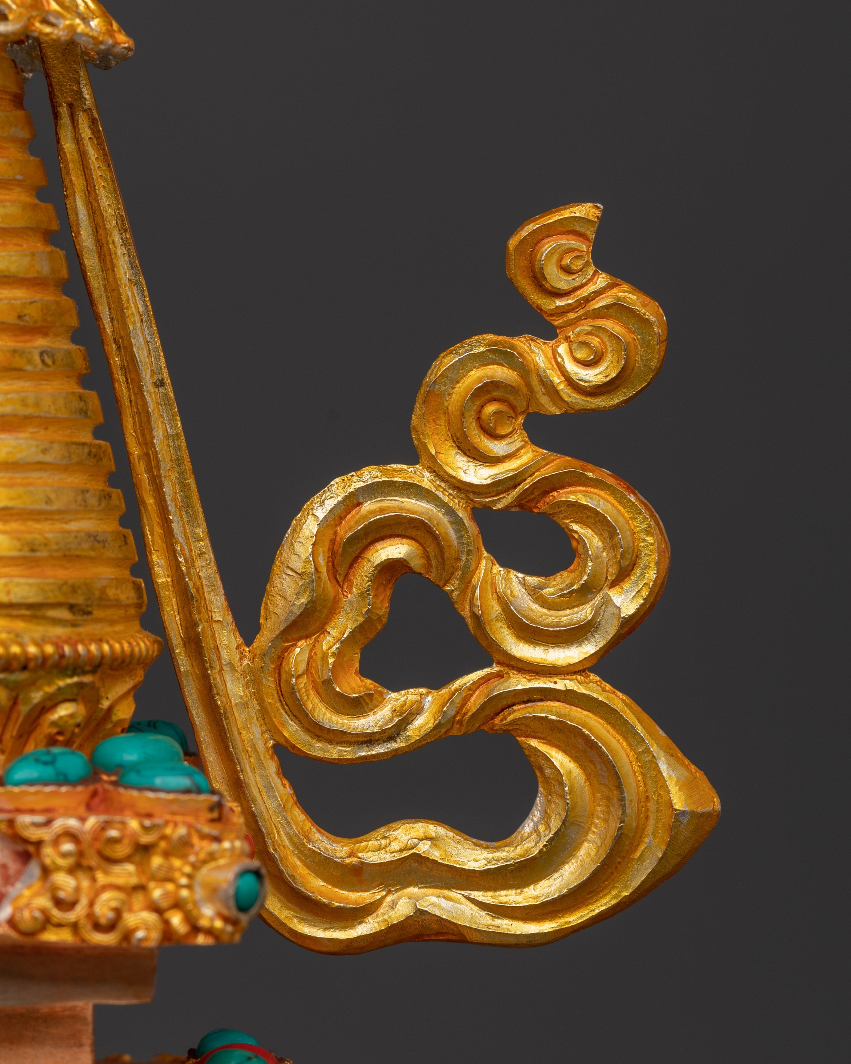 Vajrayana Stupa Art | Gold-Plated Copper Buddhist Altar