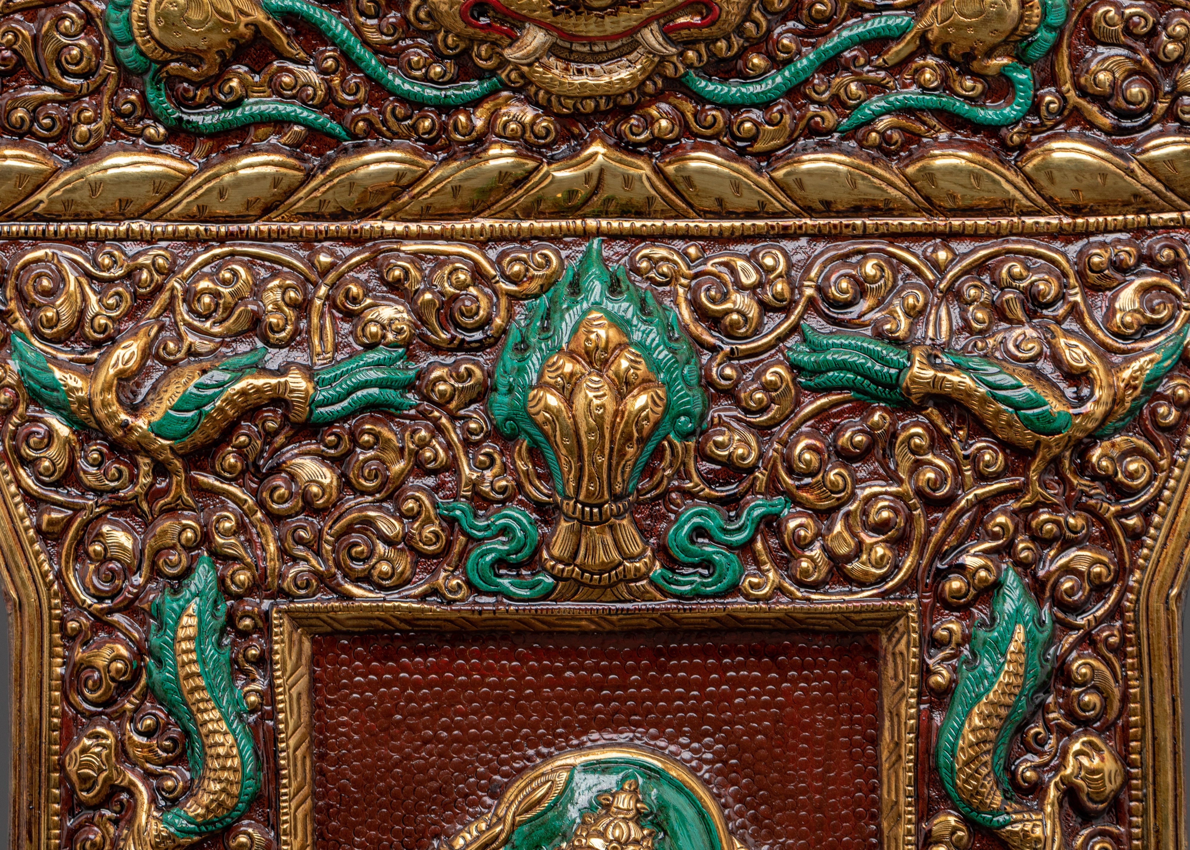 Manjushri Brass Wall Hanging | Buddhist Wisdom Decor