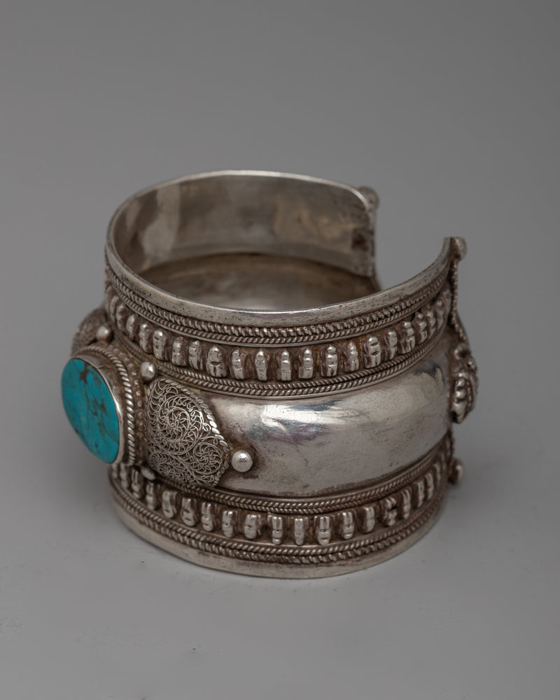 Silver Turquoise Bracelet Cuff | Handcrafted Beauty for Timeless Style