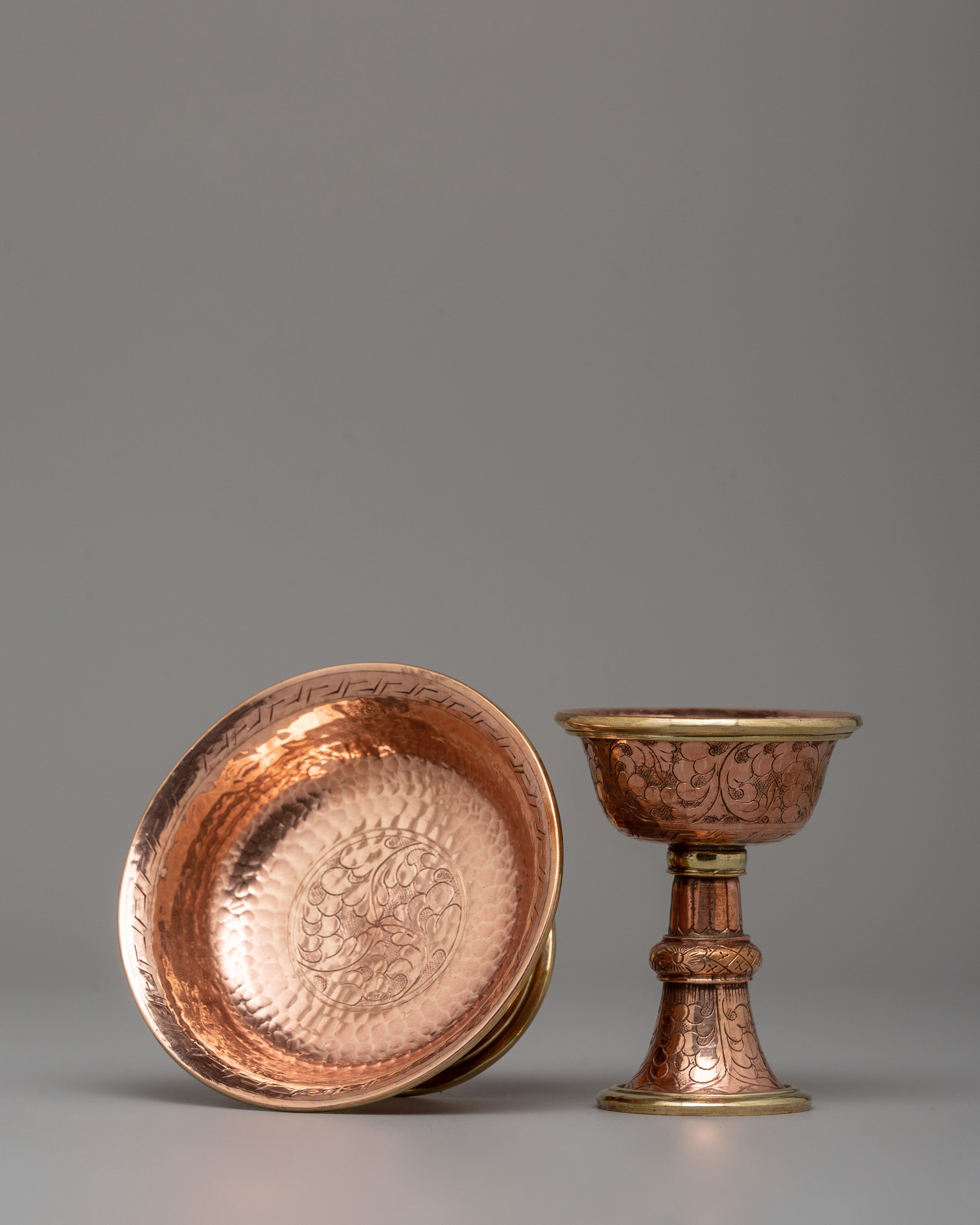 Handmade Copper Serkyem Offering | Tibetan Ritual Item