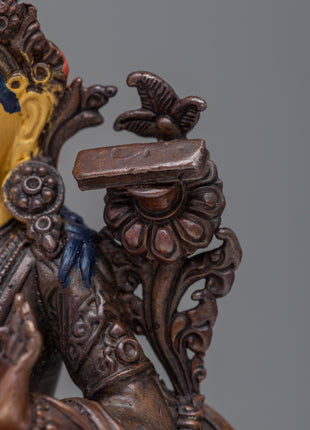 Machine made Manjushri Statue | Oxidized Copper Body, Symbolizing Wisdom and Enlightenment