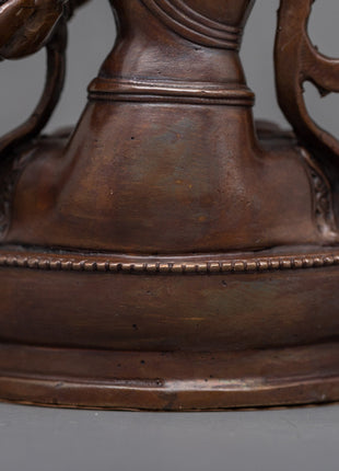 Machine made Manjushri Statue | Oxidized Copper Body, Symbolizing Wisdom and Enlightenment