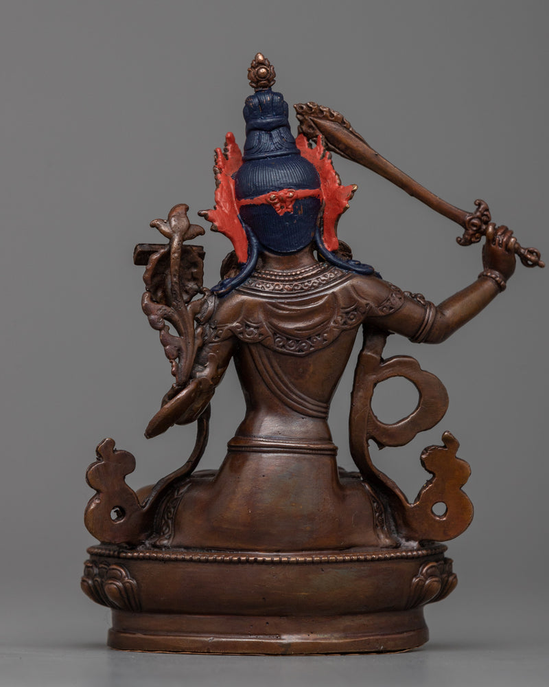 Machine made Manjushri Statue | Oxidized Copper Body, Symbolizing Wisdom and Enlightenment