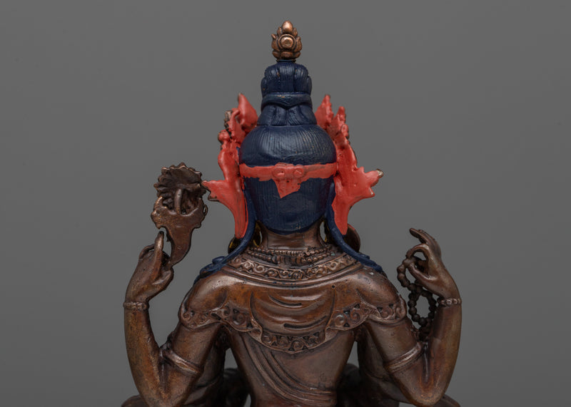 Machine Made Four Armed Chenresig Statue | Symbol of Compassion and Divine Grace