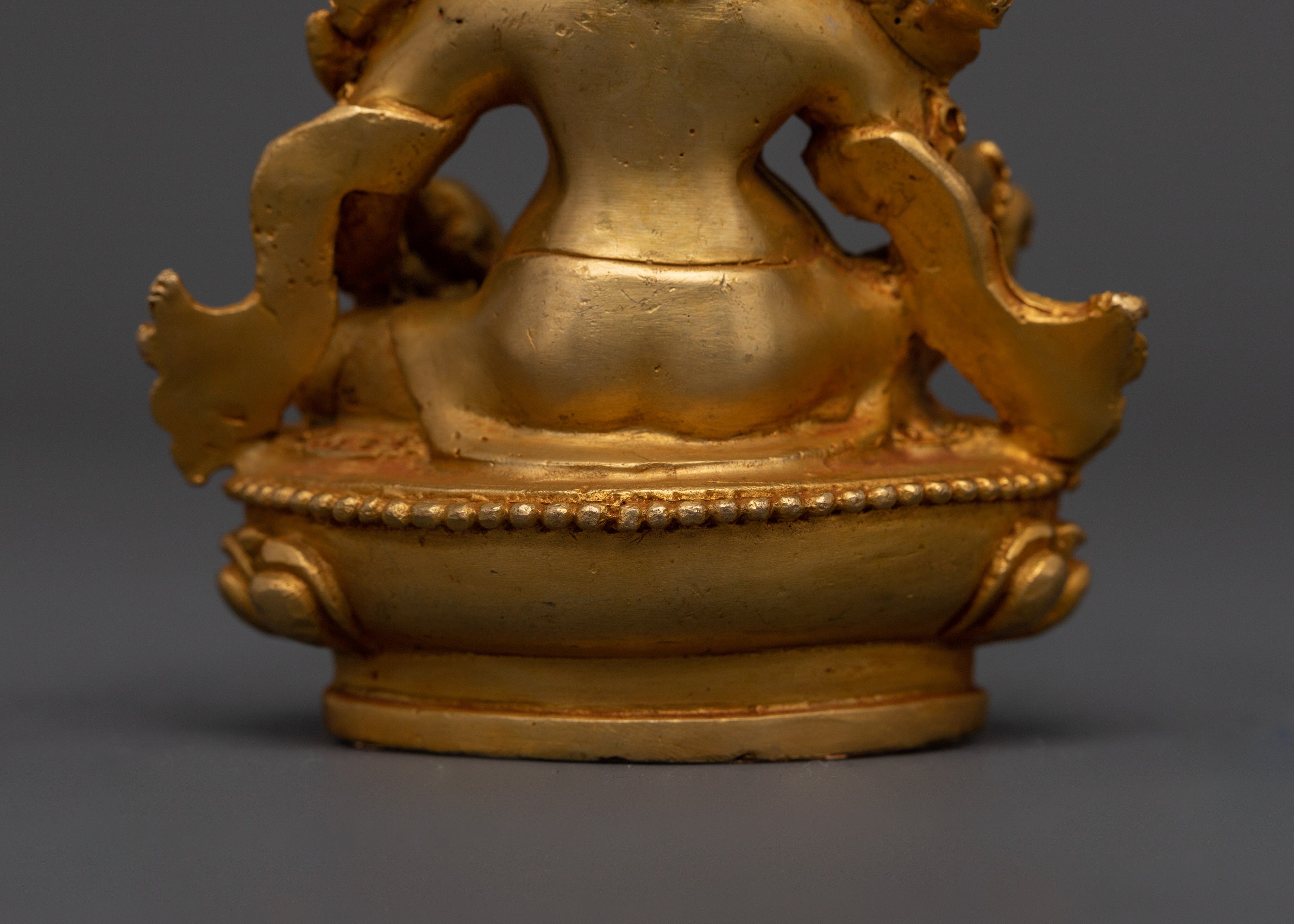 Gold Plated Dzambala Statue for Wealth & Prosperity | Tibetan God of Abundance