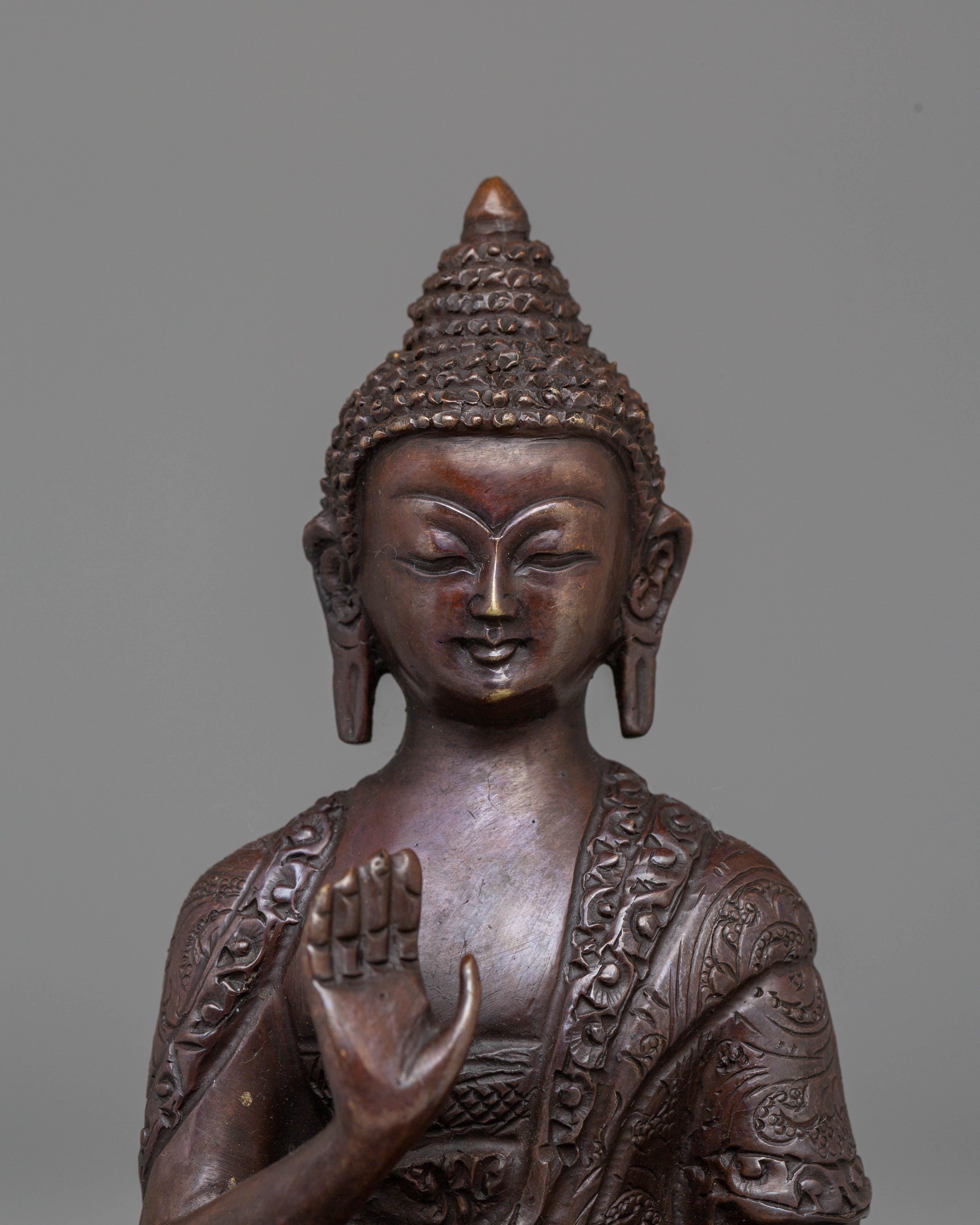 Sacred Amogasiddhi Buddha Altar Statue | Tibetan Buddhist Sculpture