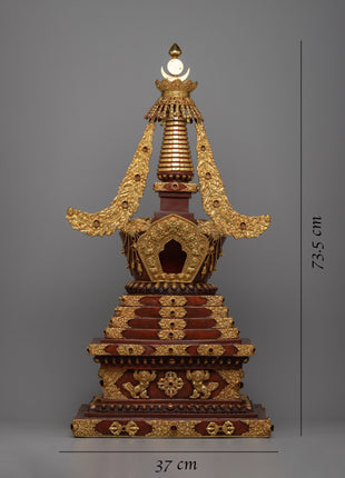 Stupa of Enlightenment | Copper Stupa for Divine Radiance and Spiritual Significance