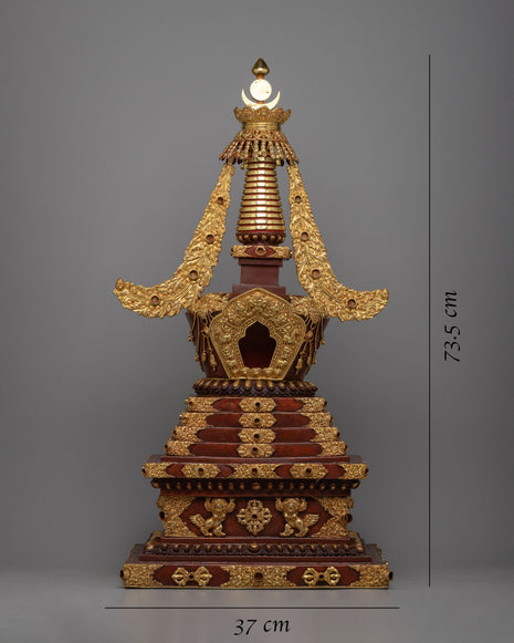 Stupa of Enlightenment | Copper Stupa for Divine Radiance and Spiritual Significance