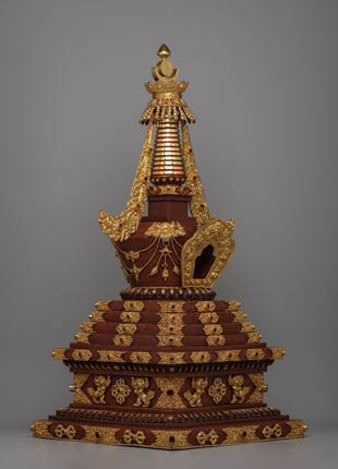 Stupa of Enlightenment | Copper Stupa for Divine Radiance and Spiritual Significance