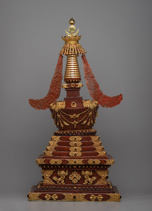 Stupa of Enlightenment | Copper Stupa for Divine Radiance and Spiritual Significance