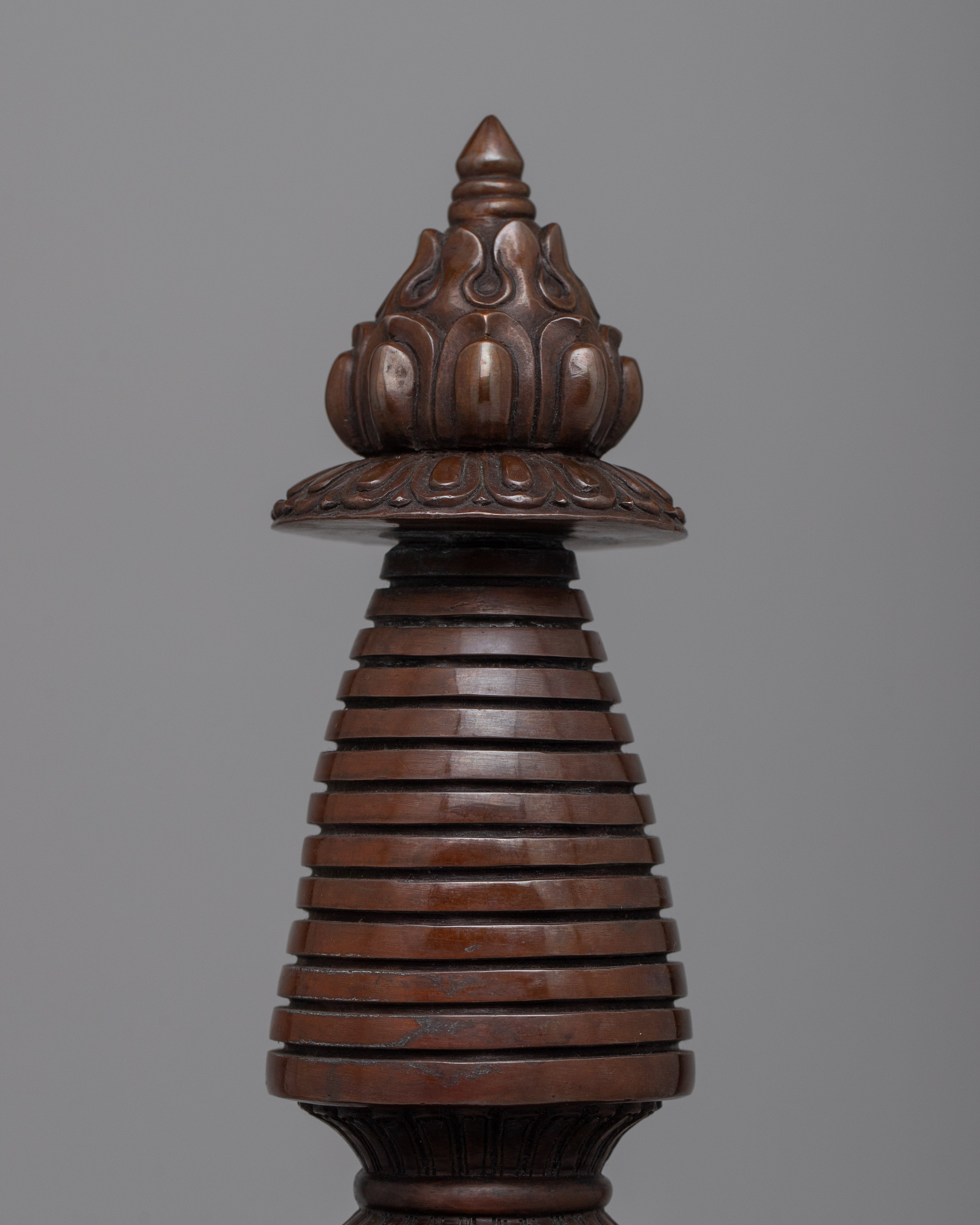 Oxidized Copper Kadampa Stupa | Timeless Symbol of Tibetan Spiritual Tradition