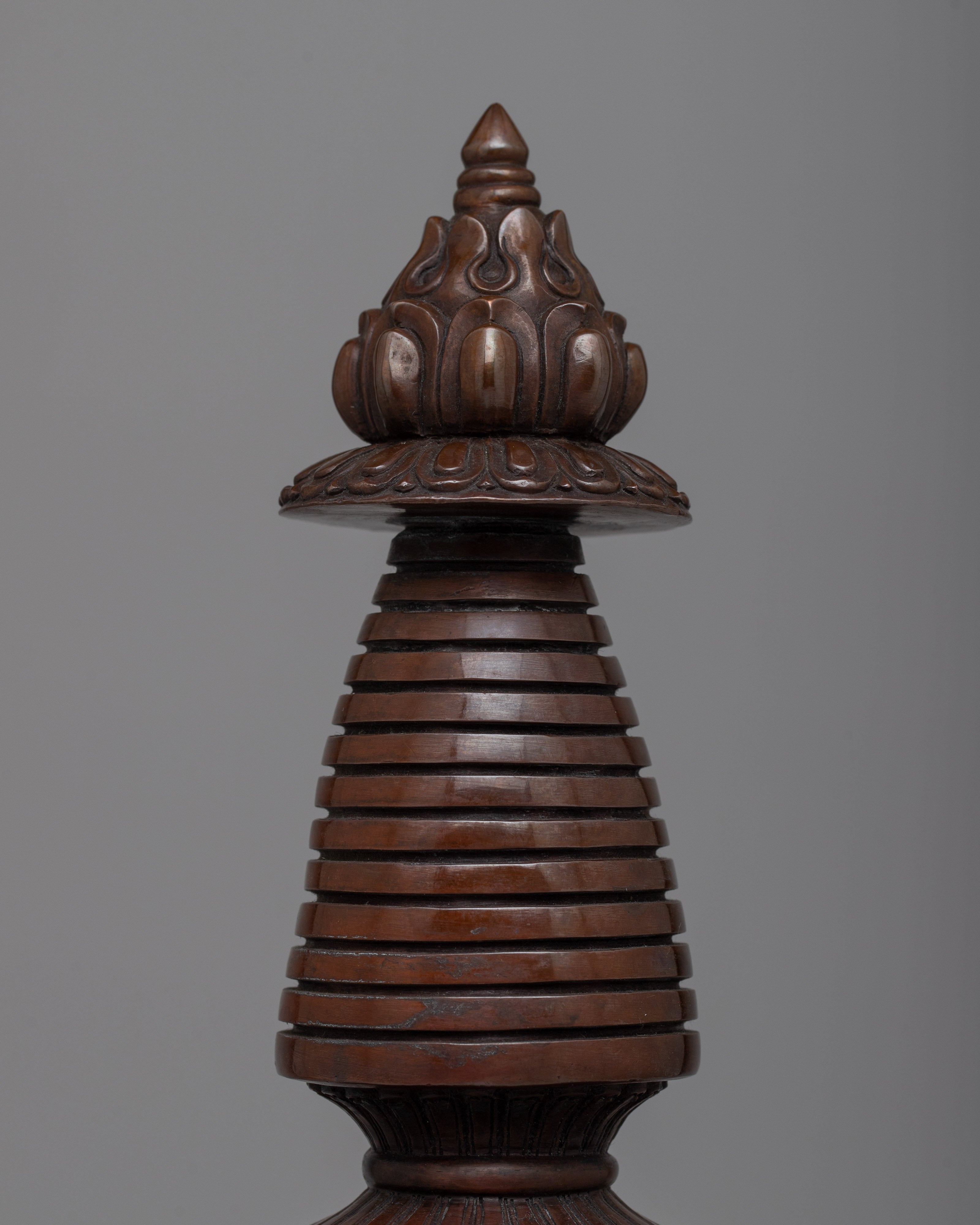 Oxidized Copper Kadampa Stupa | Timeless Symbol of Tibetan Spiritual Tradition
