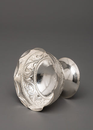 Handmade Pure Silver Offering Bowl | Sacred Offering Bowl for Puja & Shrine Use