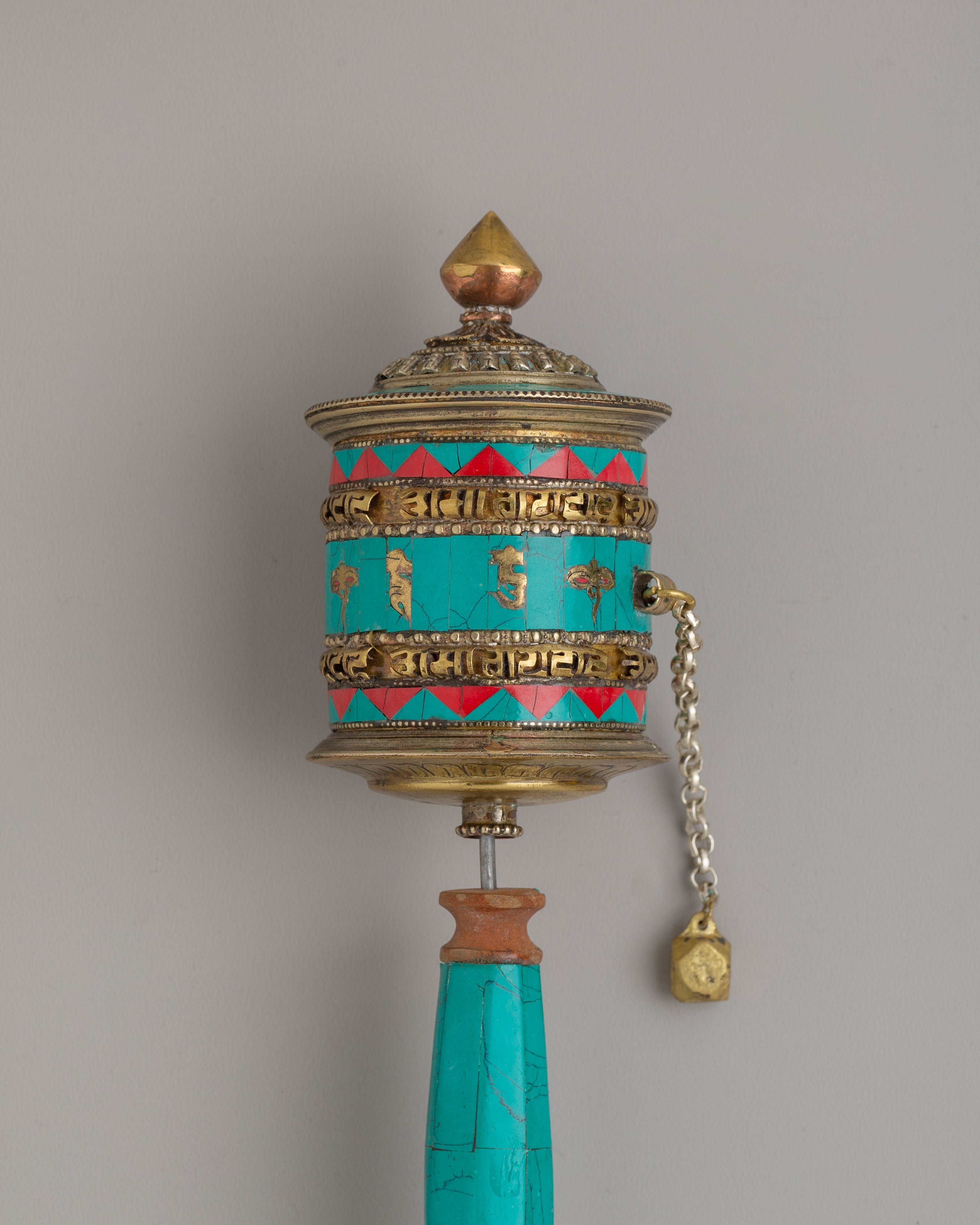 Spiritual Healing Prayer Wheel | Handcrafted with Brass and Gemstones