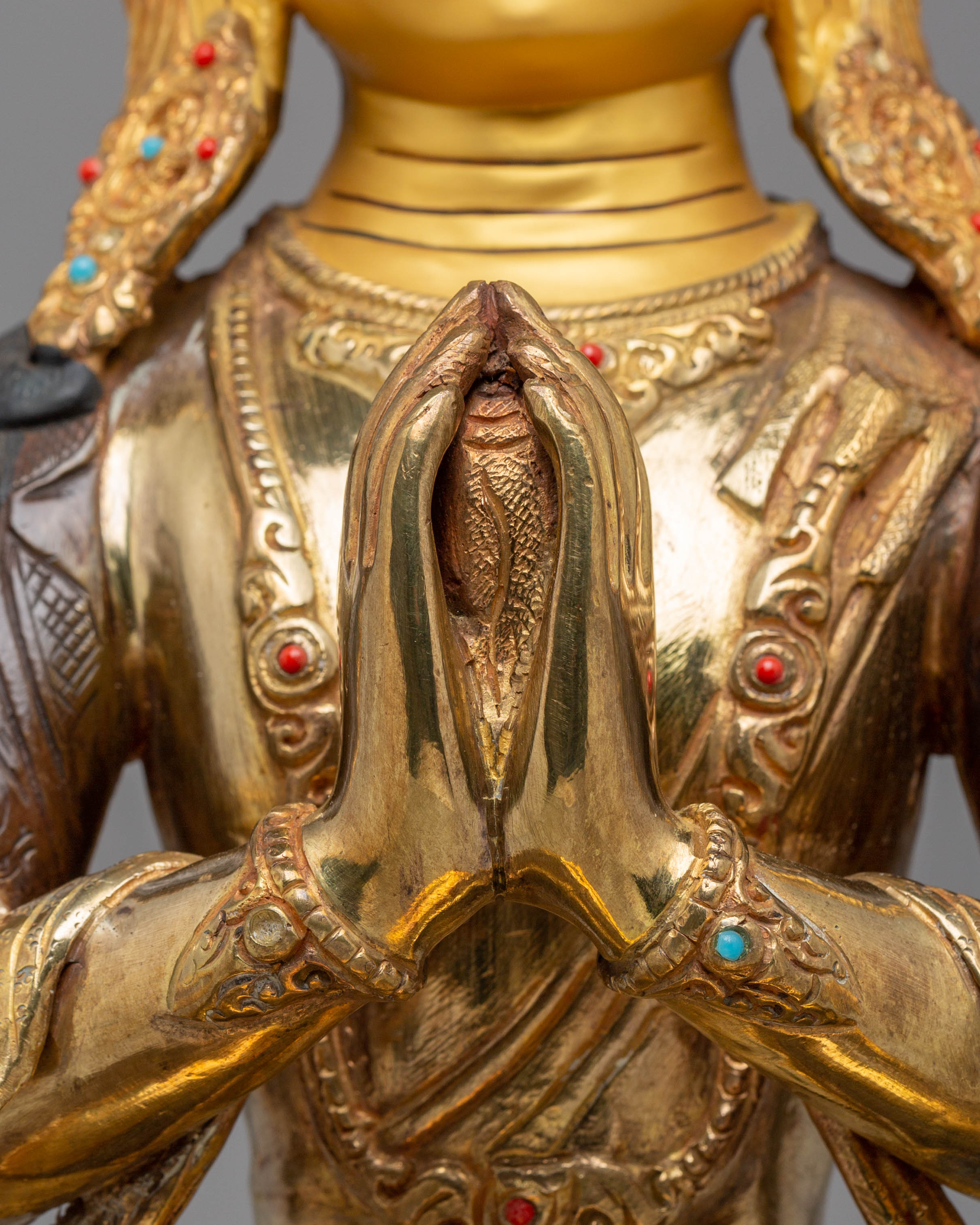 Handmade Golden Chenrezig Statue