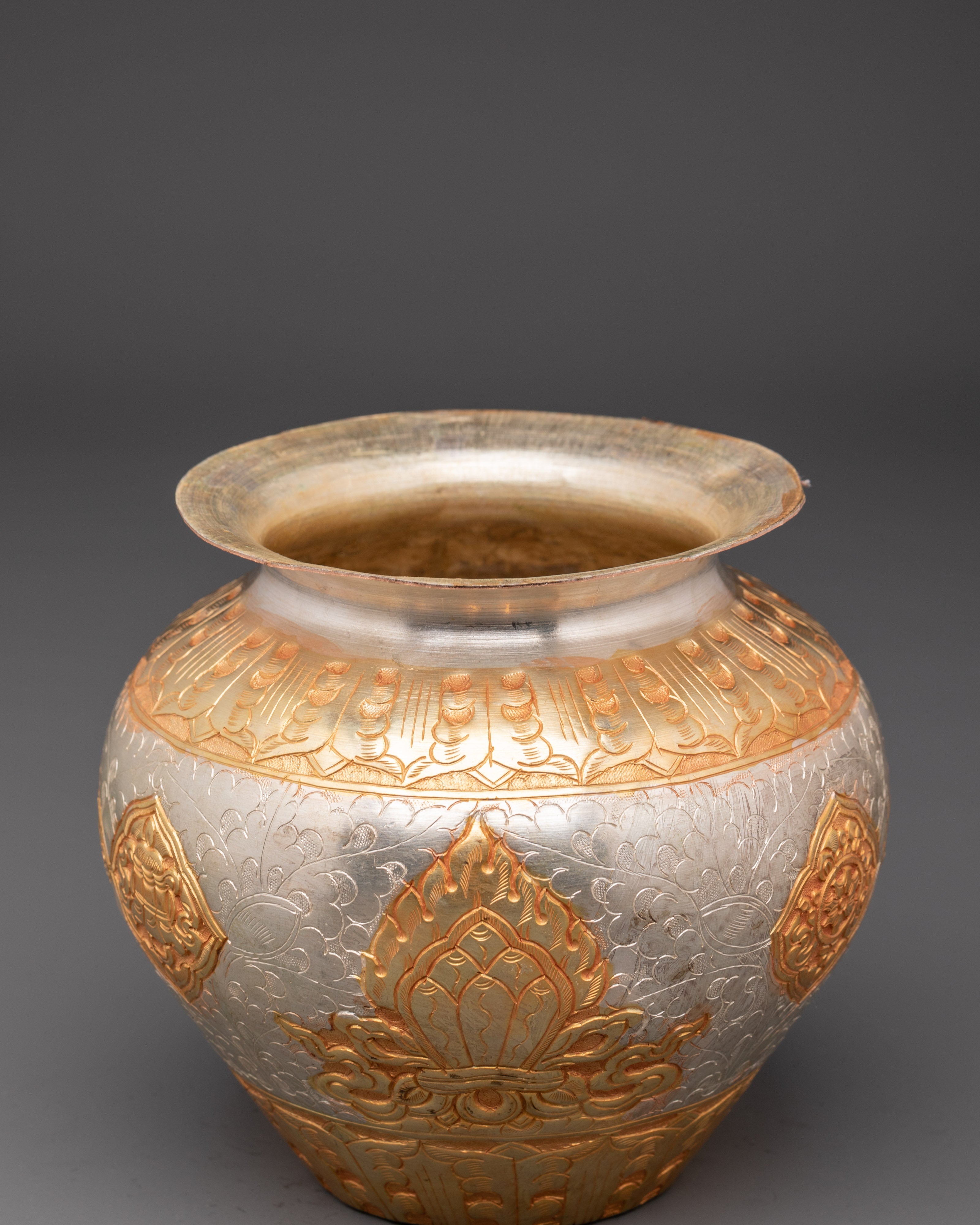 Tibetan Ritual Rice Offering Pot | Prosperity Blessing Jar
