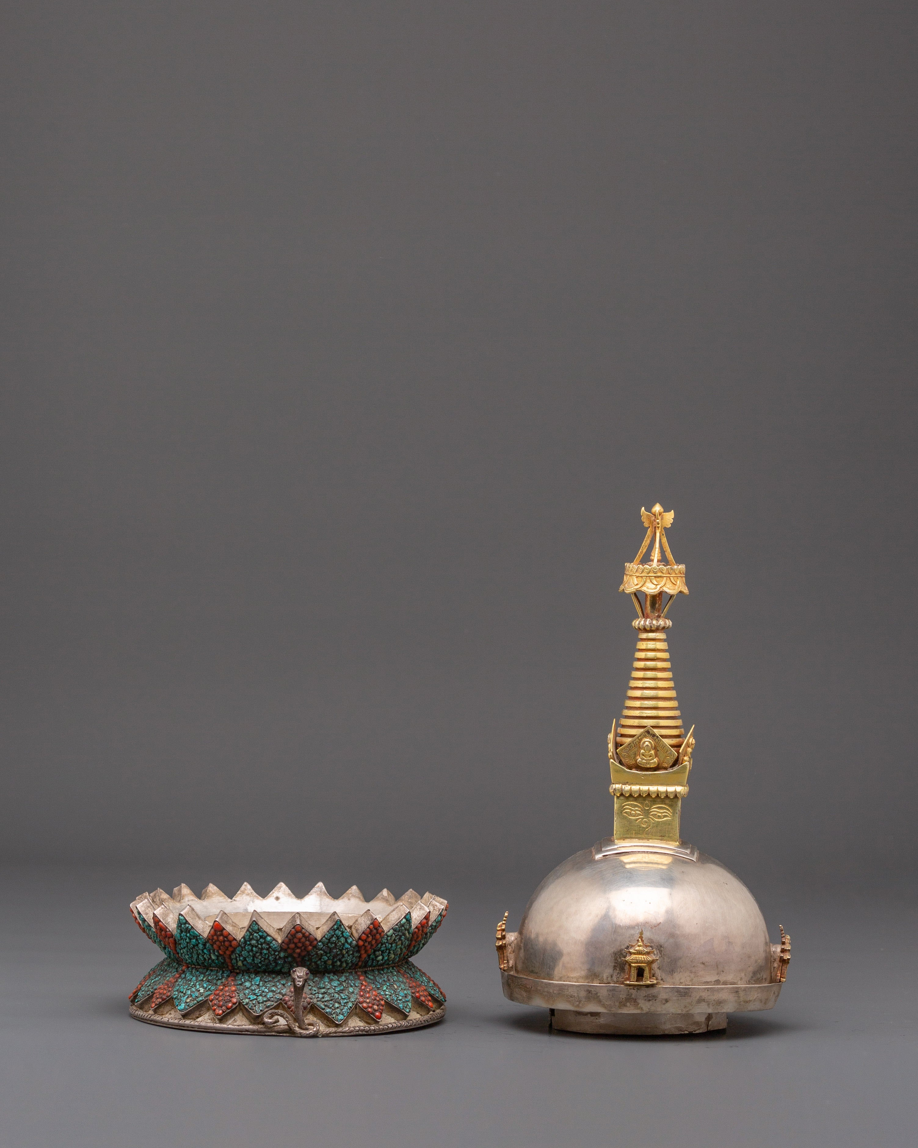 24k Gold Plated Tibetan Stupa | Symbol of Enlightenment
