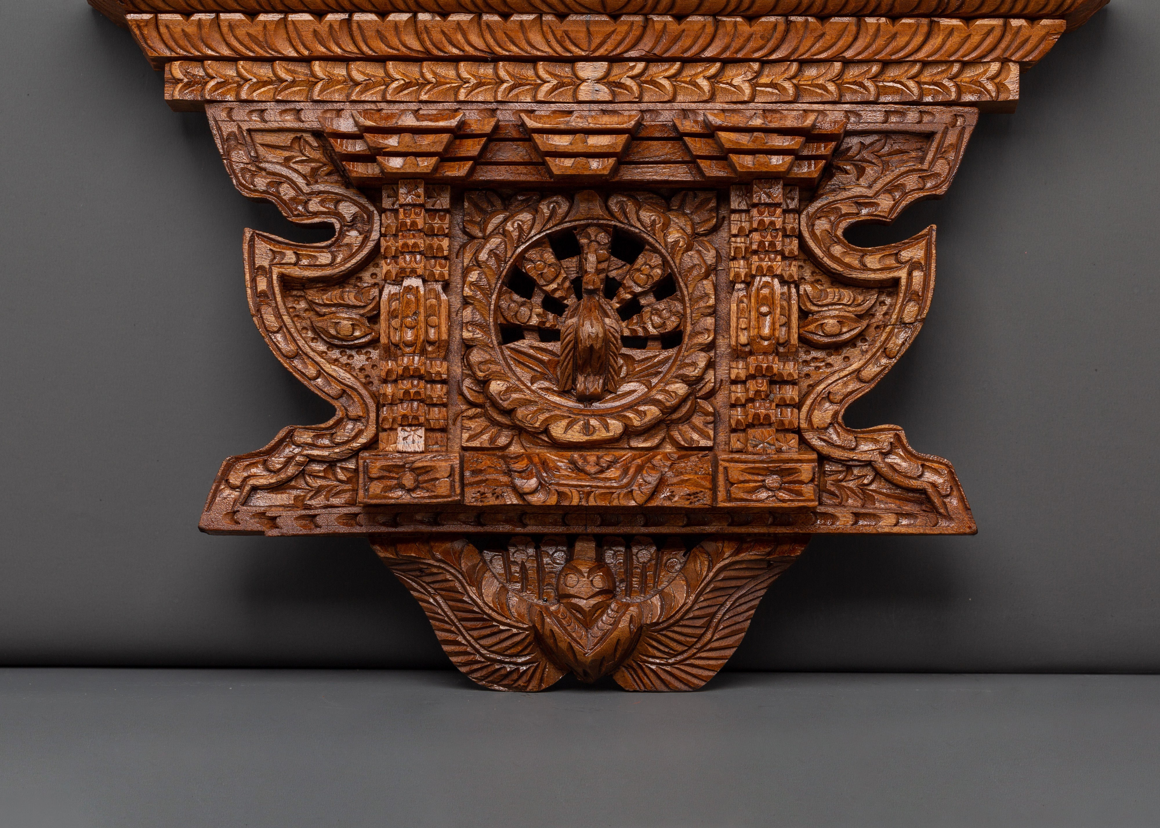 Hand-Carved Peacock Wall Hanging | Unique Wooden Art Piece