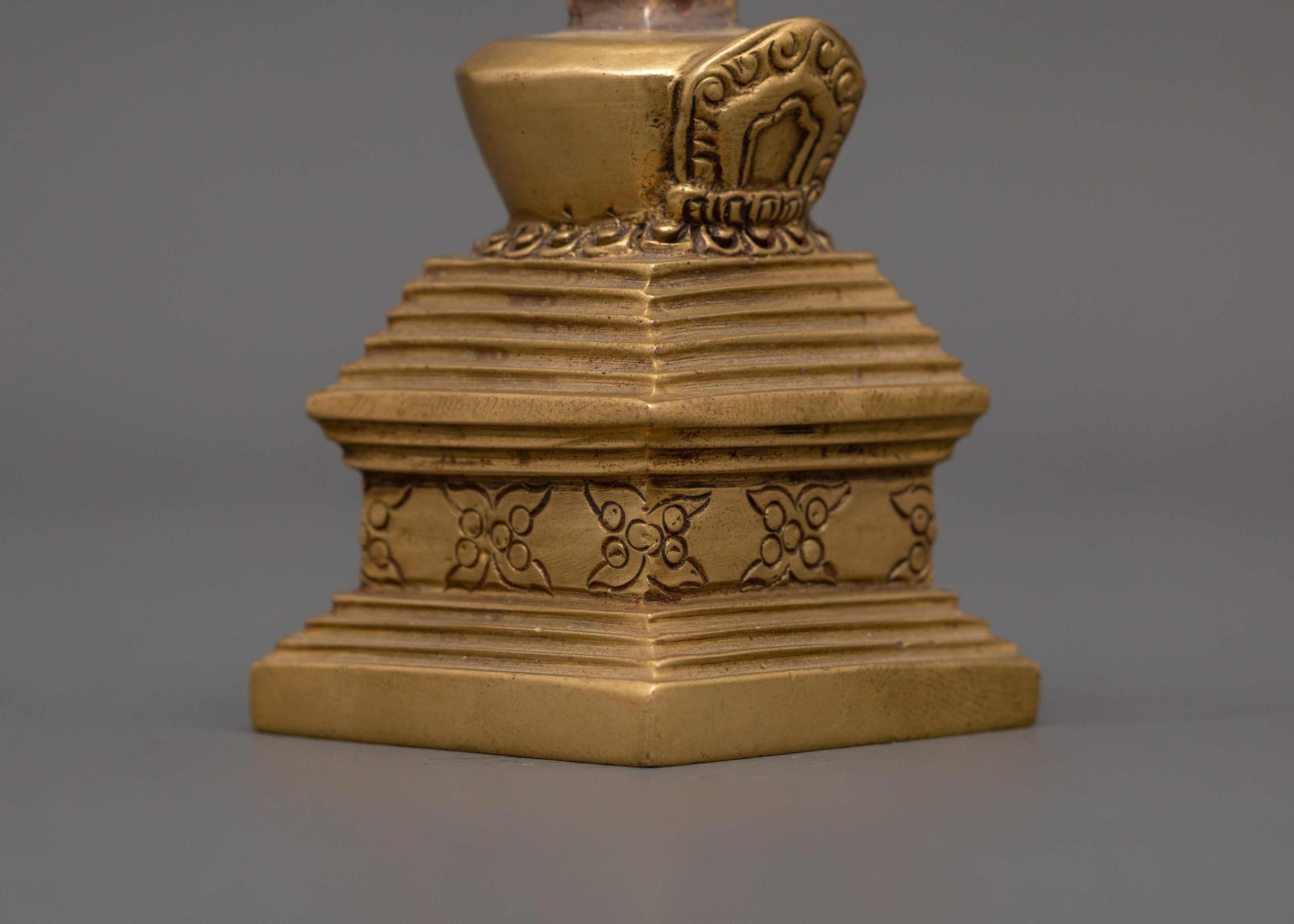 Handcrafted Brass Buddhist Stupa | Sacred Symbol of Enlightenment