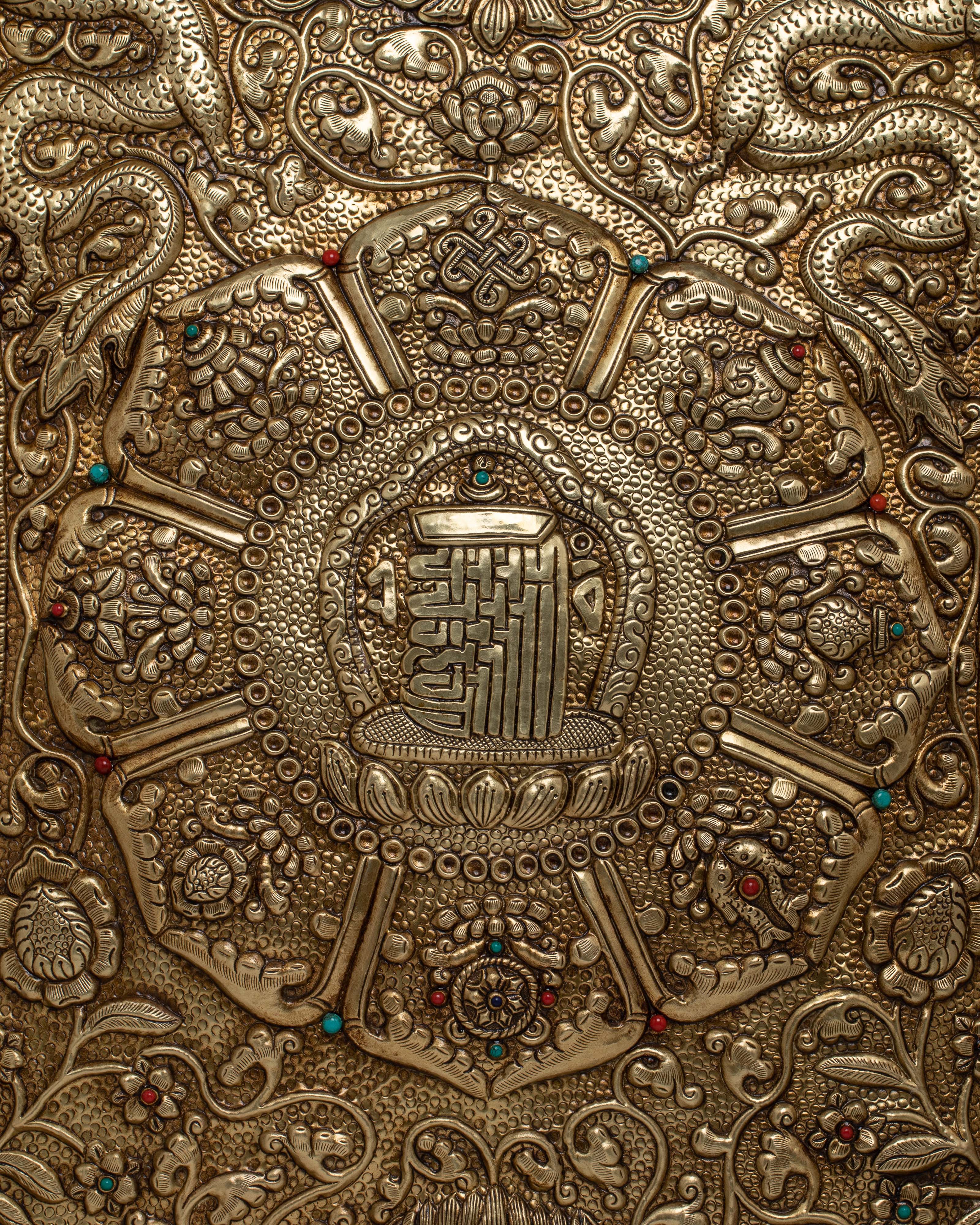 Kalachakra Metal Thanka Wall Hanging  | Handcrafted Thanka Infused with Spiritual Wisdom
