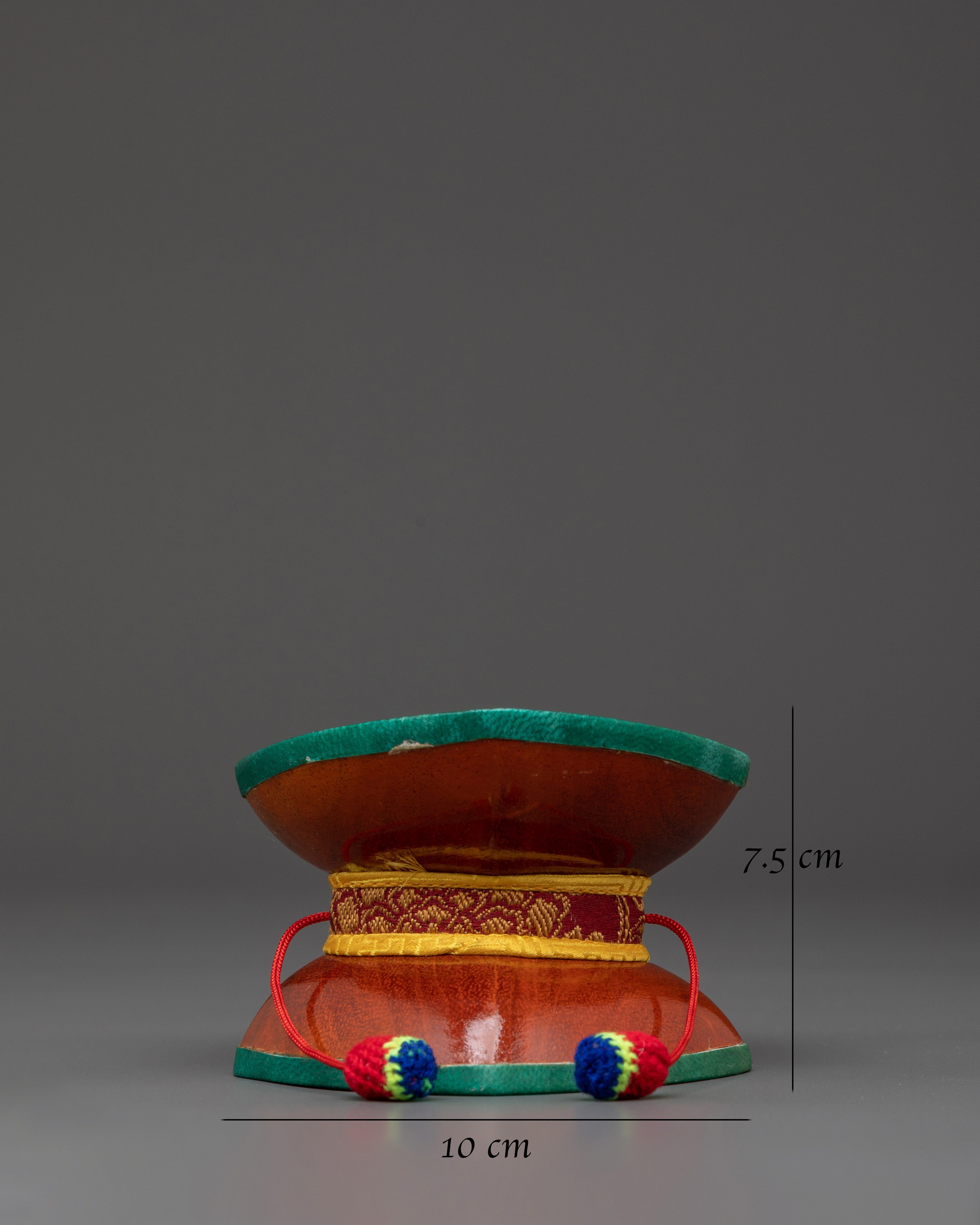 Decorative Damaru for Puja | Handcrafted Wooden Ritual Instrument