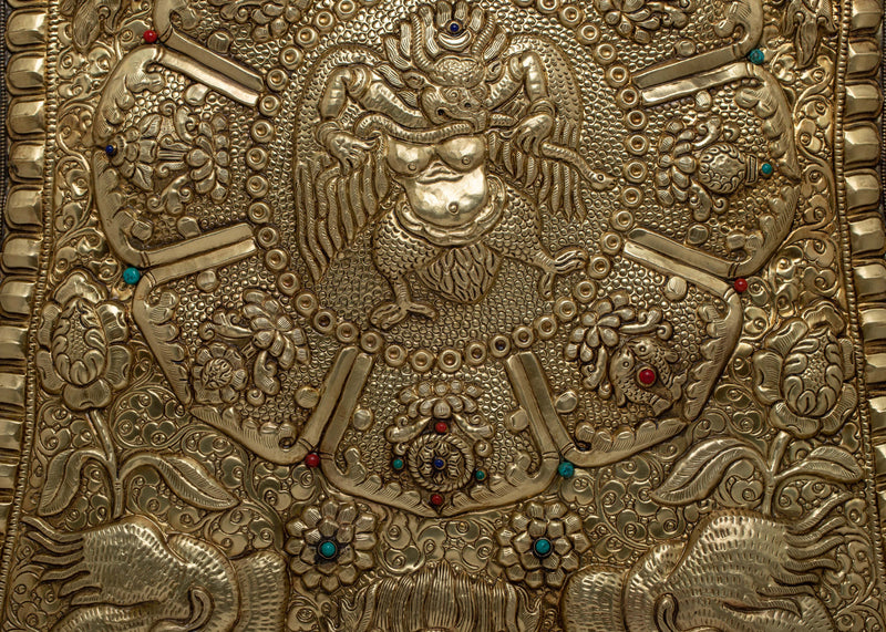 Garuda Wall Hanging Brass Metal Thanka | Symbolizing Protection and Spiritual Grace in Your Sacred Space