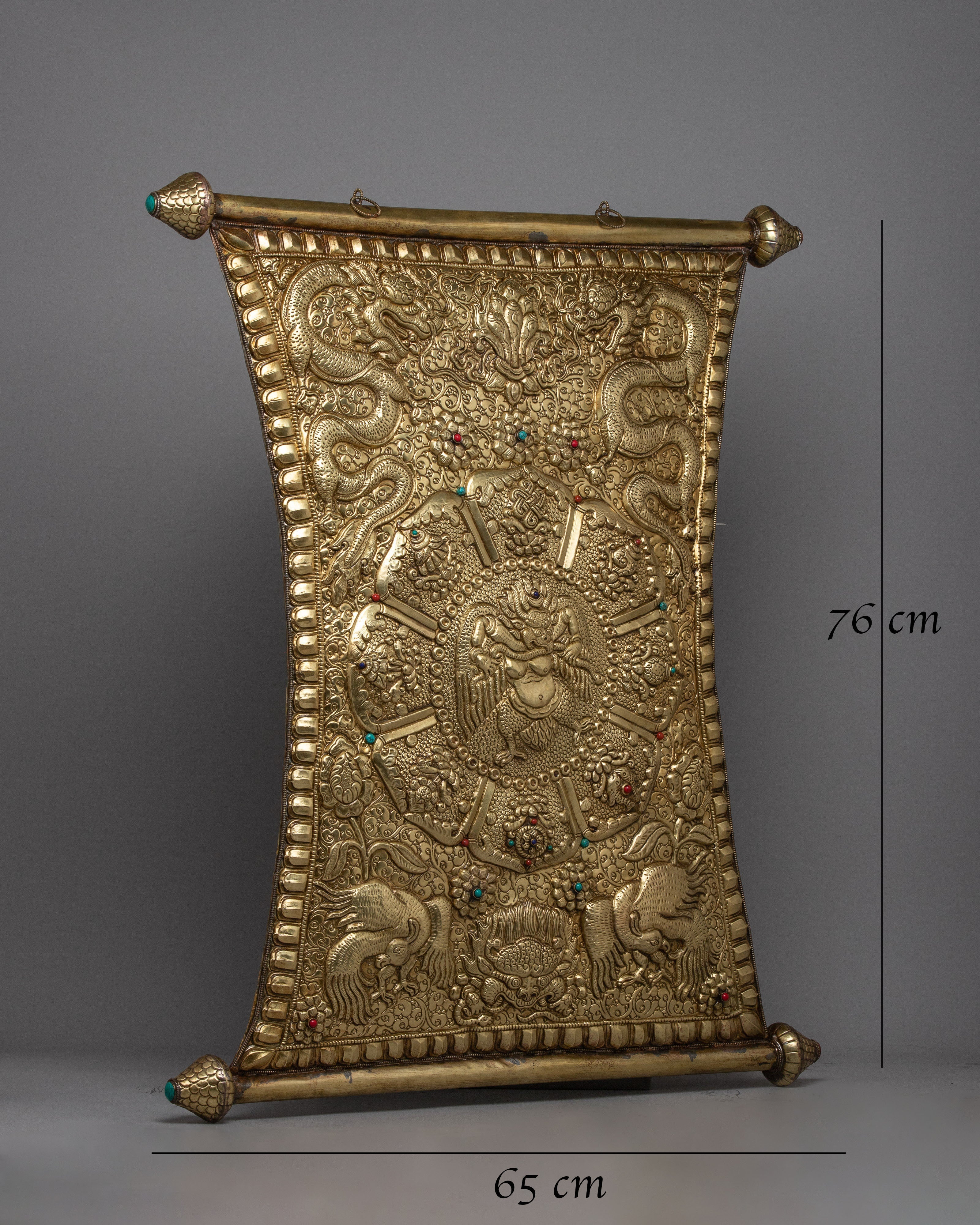 Garuda Wall Hanging Brass Metal Thanka | Symbolizing Protection and Spiritual Grace in Your Sacred Space