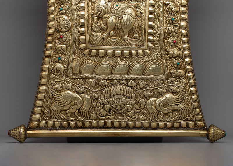 The Four Harmonious Friends(mthun-po spun-bzhi, Skt. Catvari anukulabhratr) Metal Wall Hanging