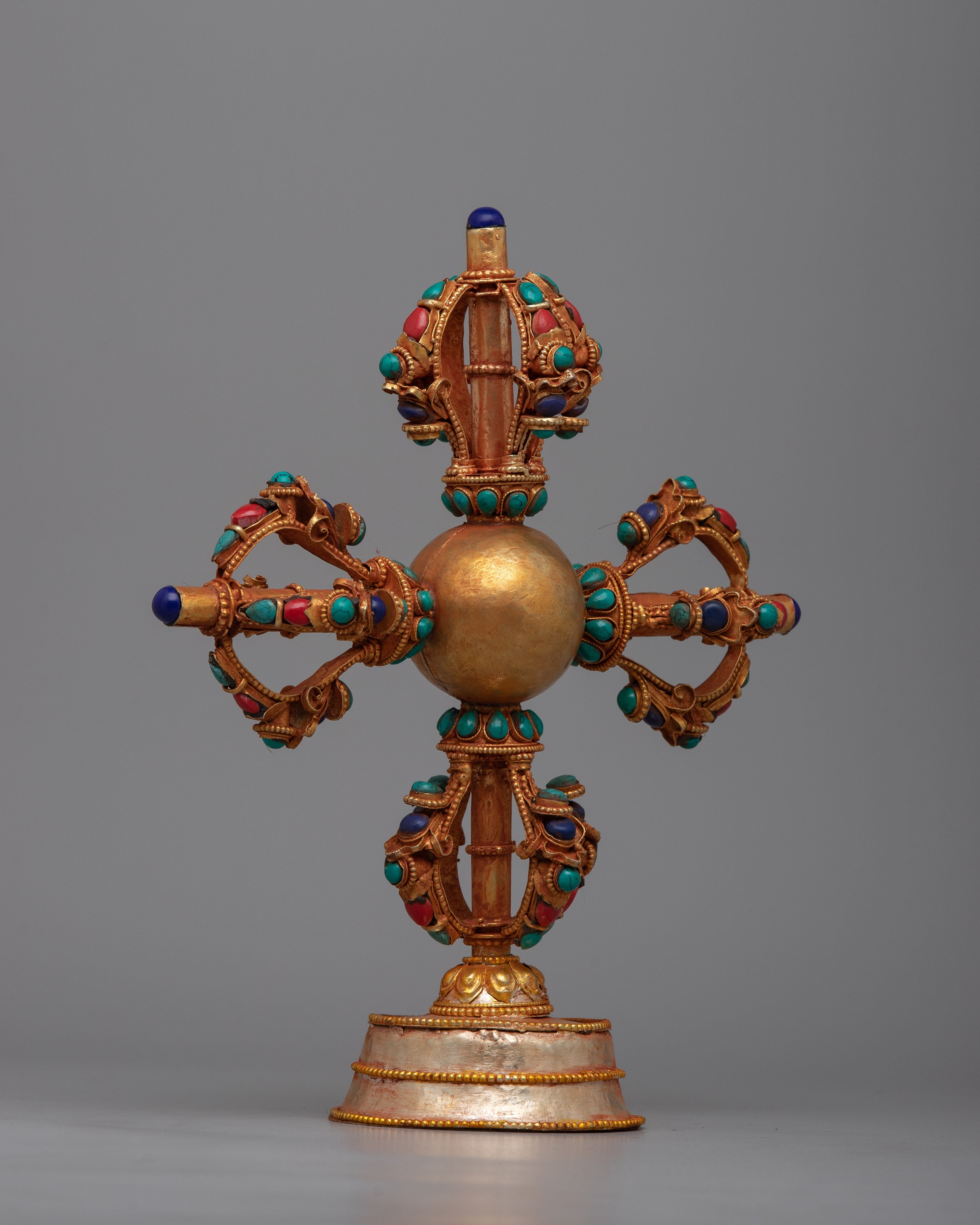 Double-Vajra with Stand |  Your Spiritual Practice and Offerings with Divine Symbolism
