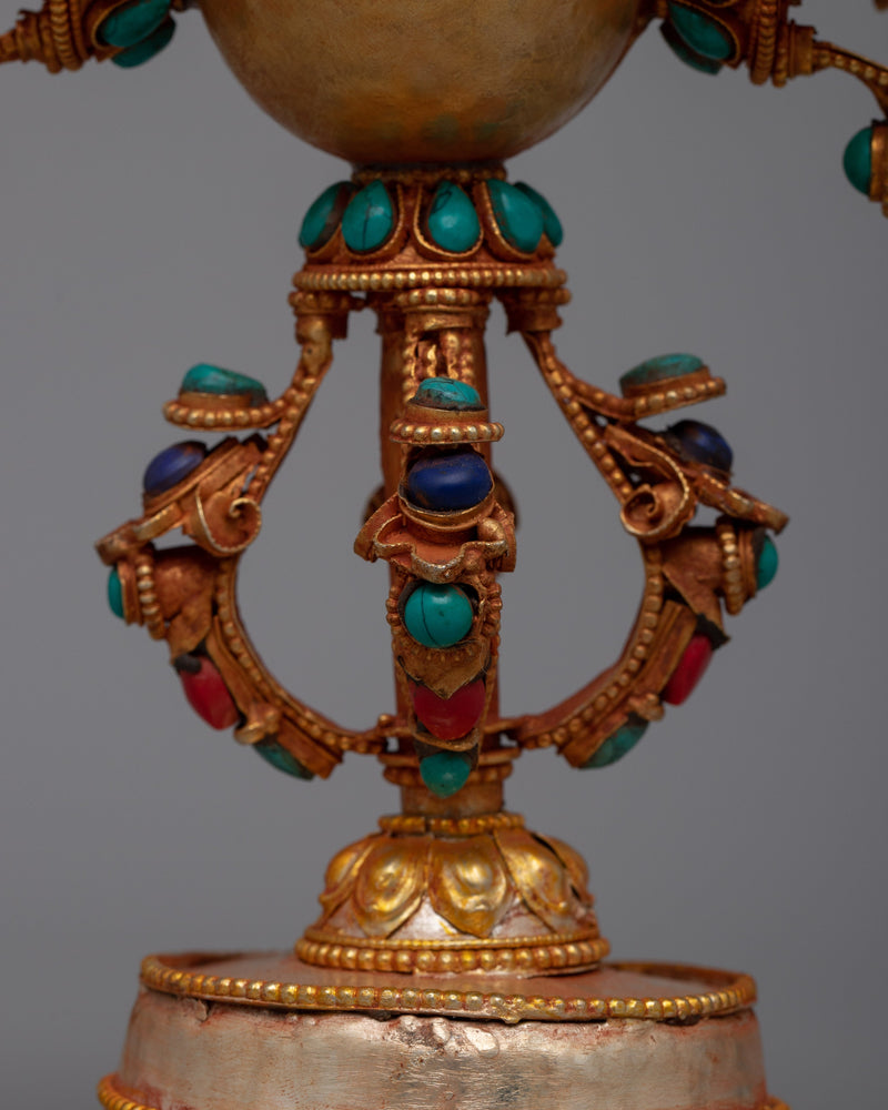 Double-Vajra with Stand |  Your Spiritual Practice and Offerings with Divine Symbolism