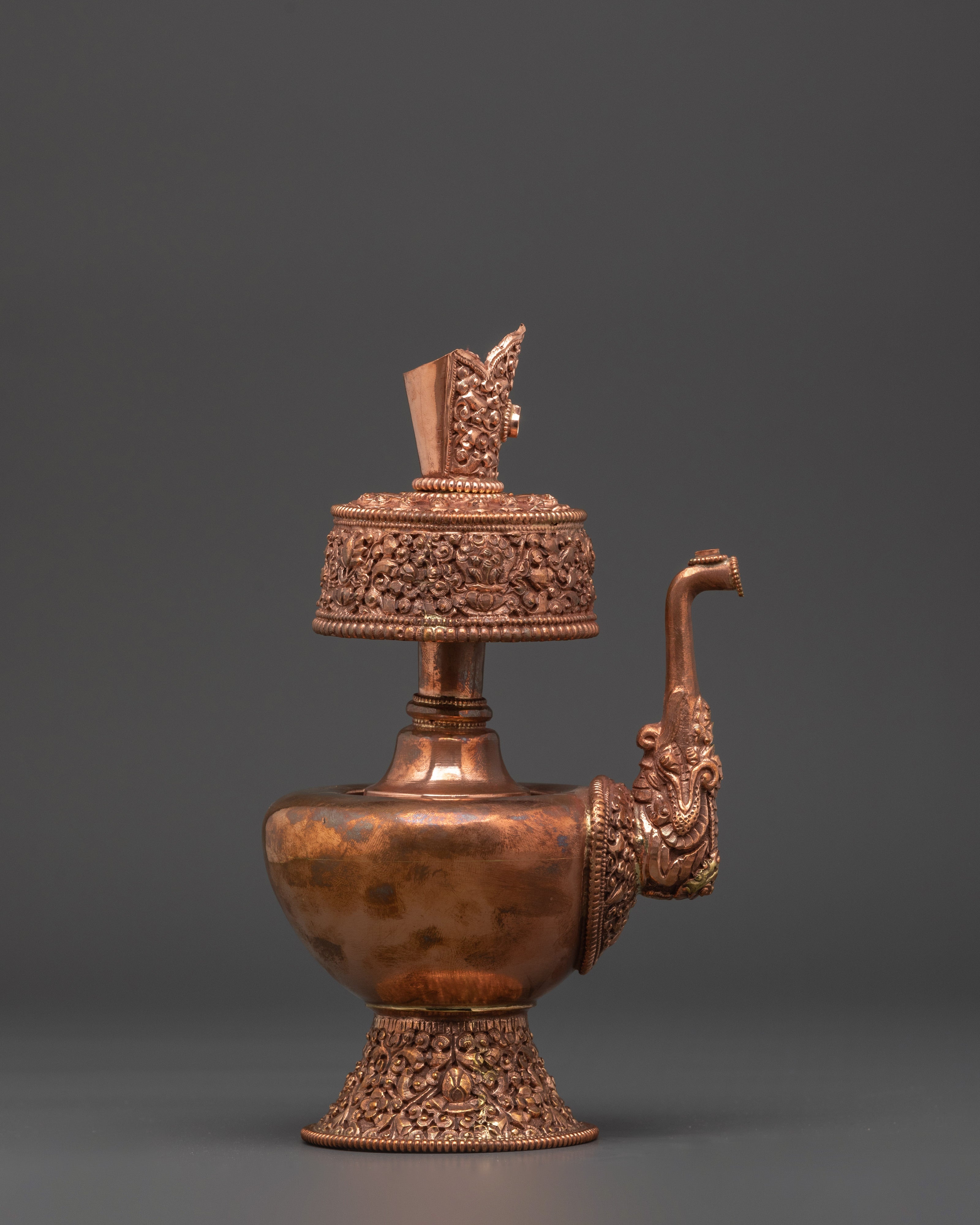 Tibetan Copper Bhumba | Traditional Ritual Vase for Purification & Altar Use