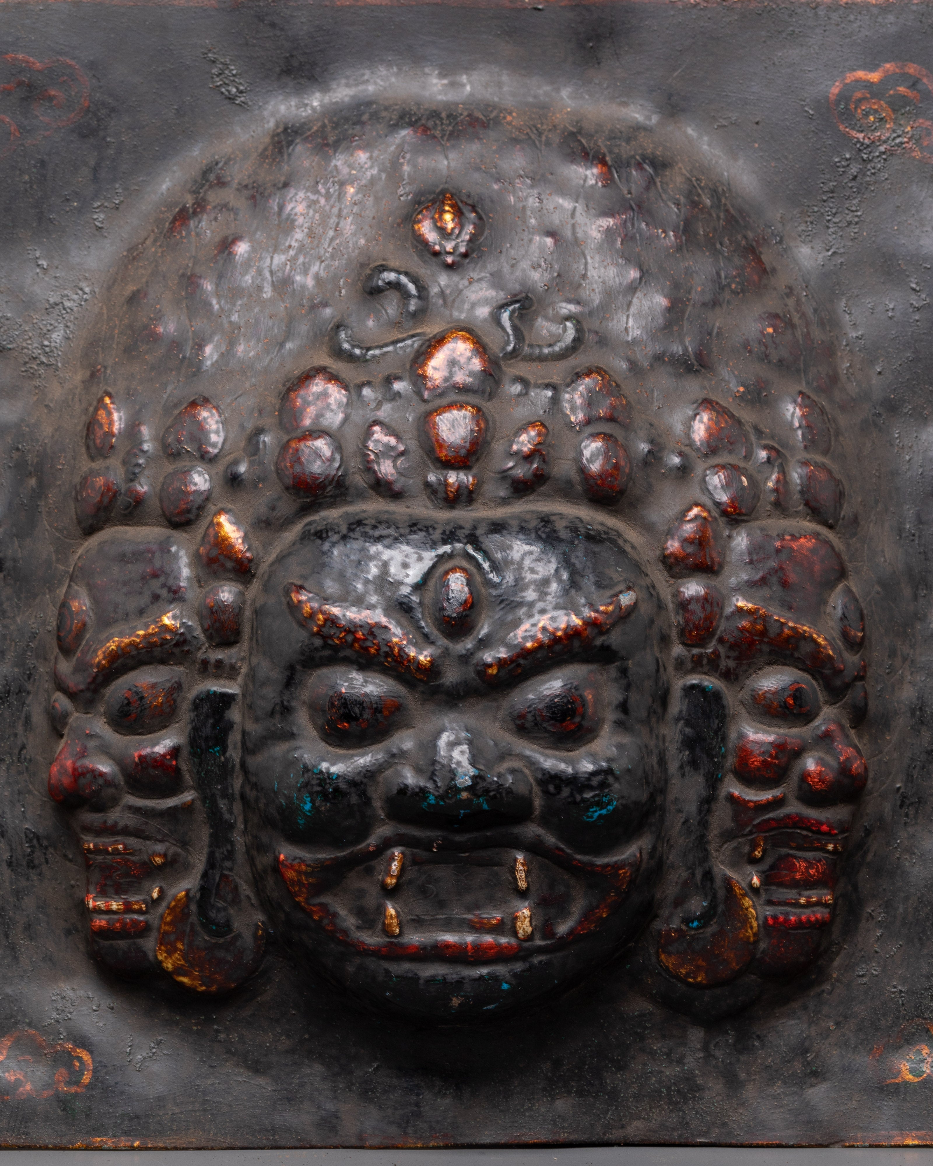 Sacred Guardian Brass Wall Hanging | Altar Decor and Meditation Room Protection