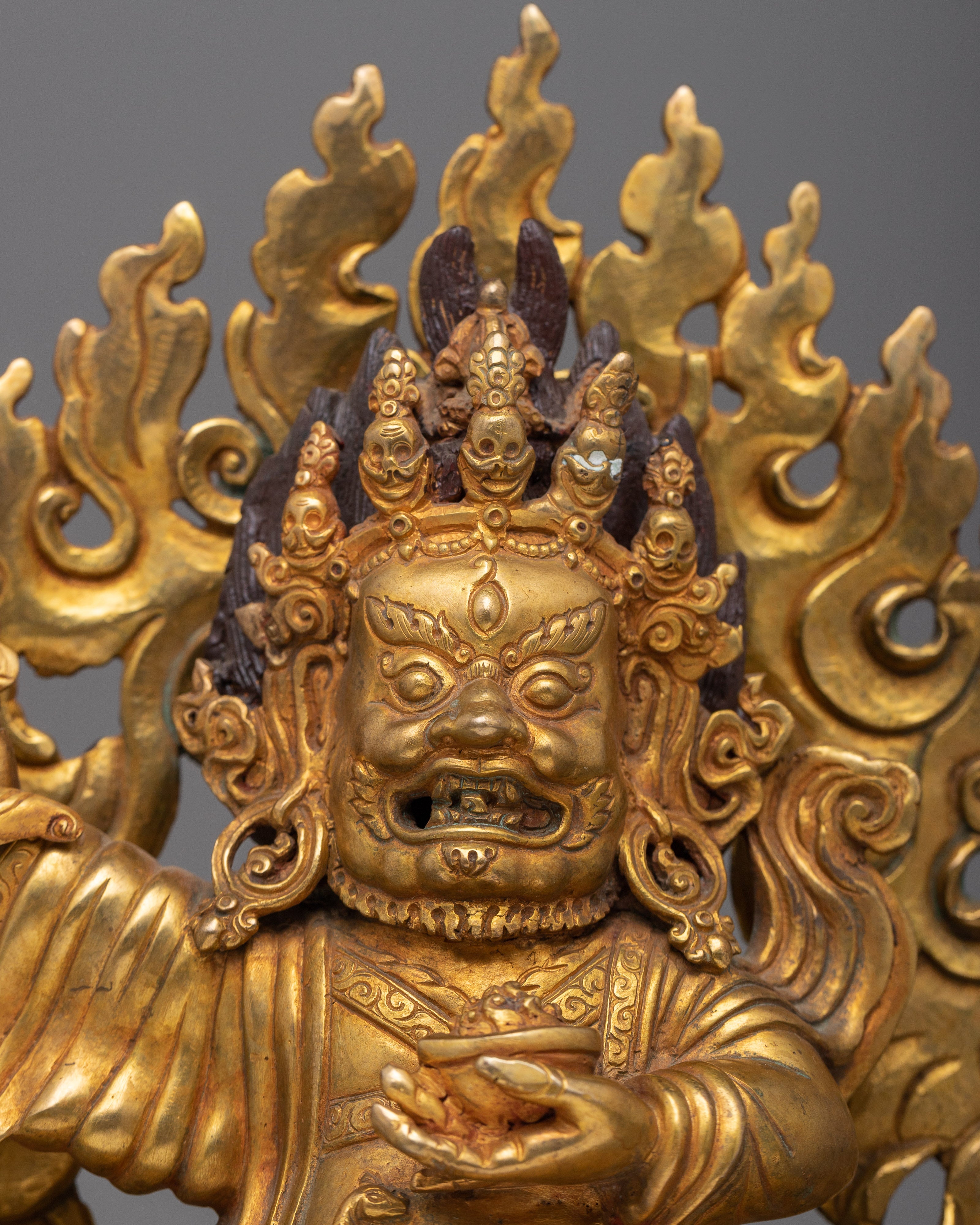 Two-Armed Bernagchen Mahakala Dharma Protector | Statue of Fearless Energy and Protection