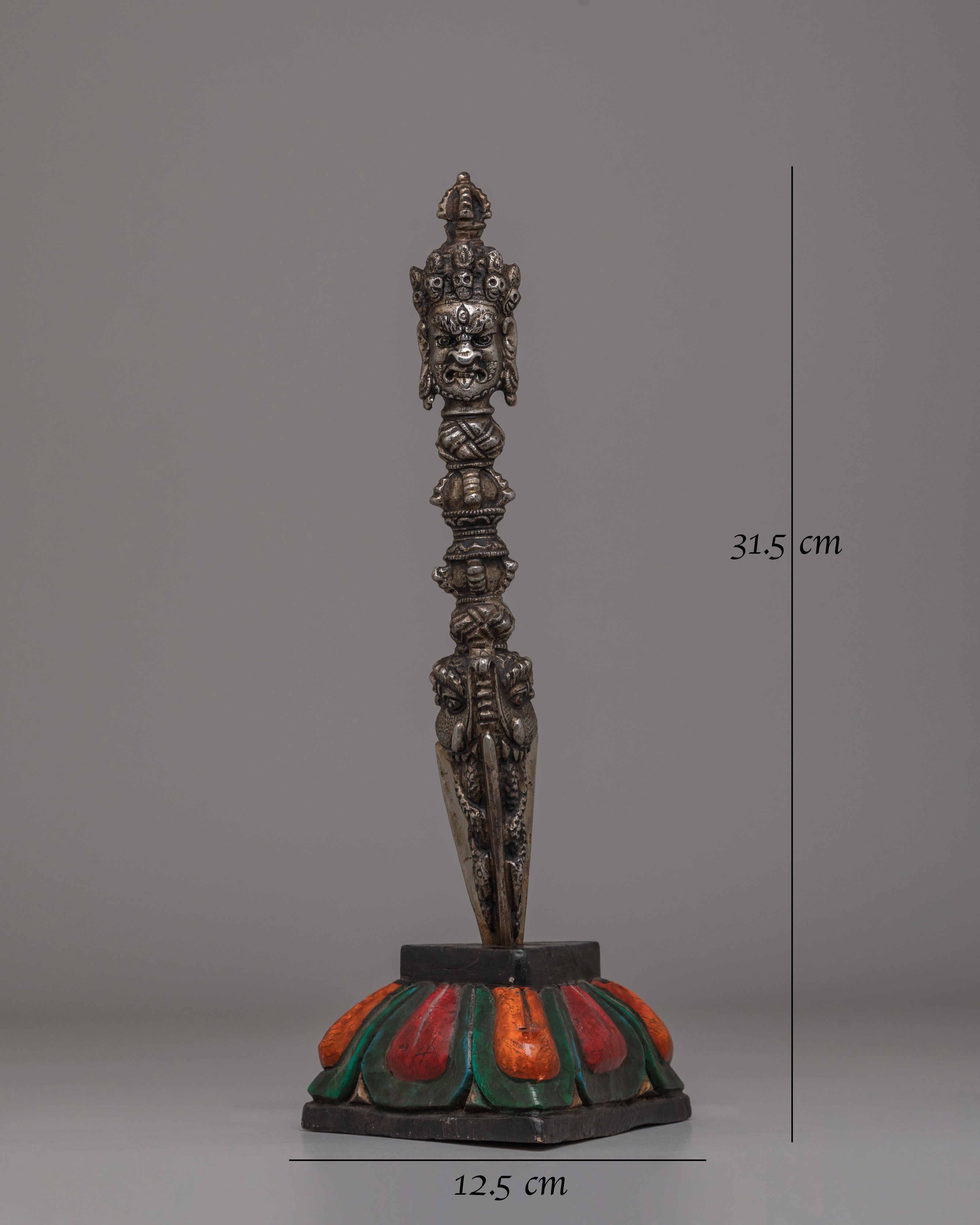 Traditional Tibetan Phurba Dagger | Ritual Dagger for Altar