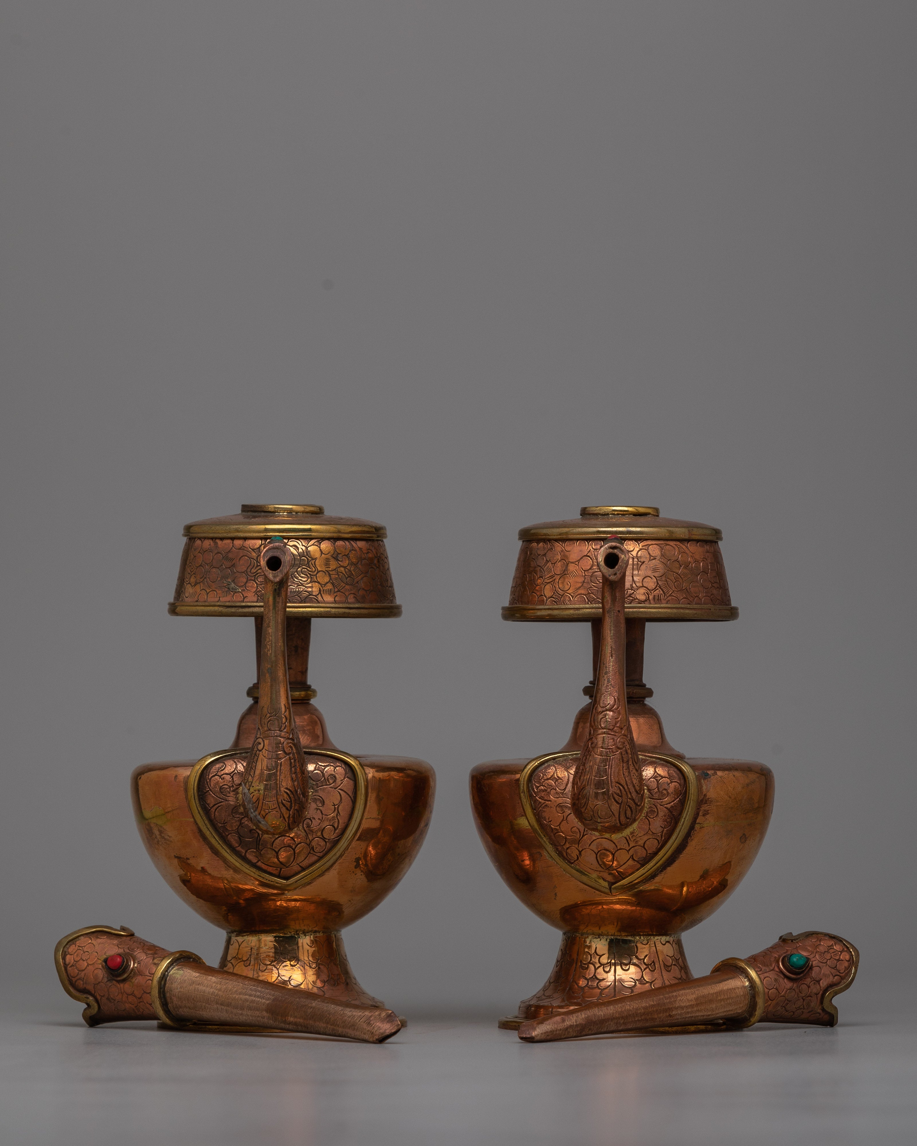 Copper Bhumpa Set | Tibetan Vessels for Sacred Offerings