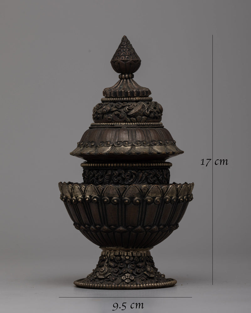 Oxidized Copper Dhupur Rice Pot | Traditional Vessel for Sacred Offerings